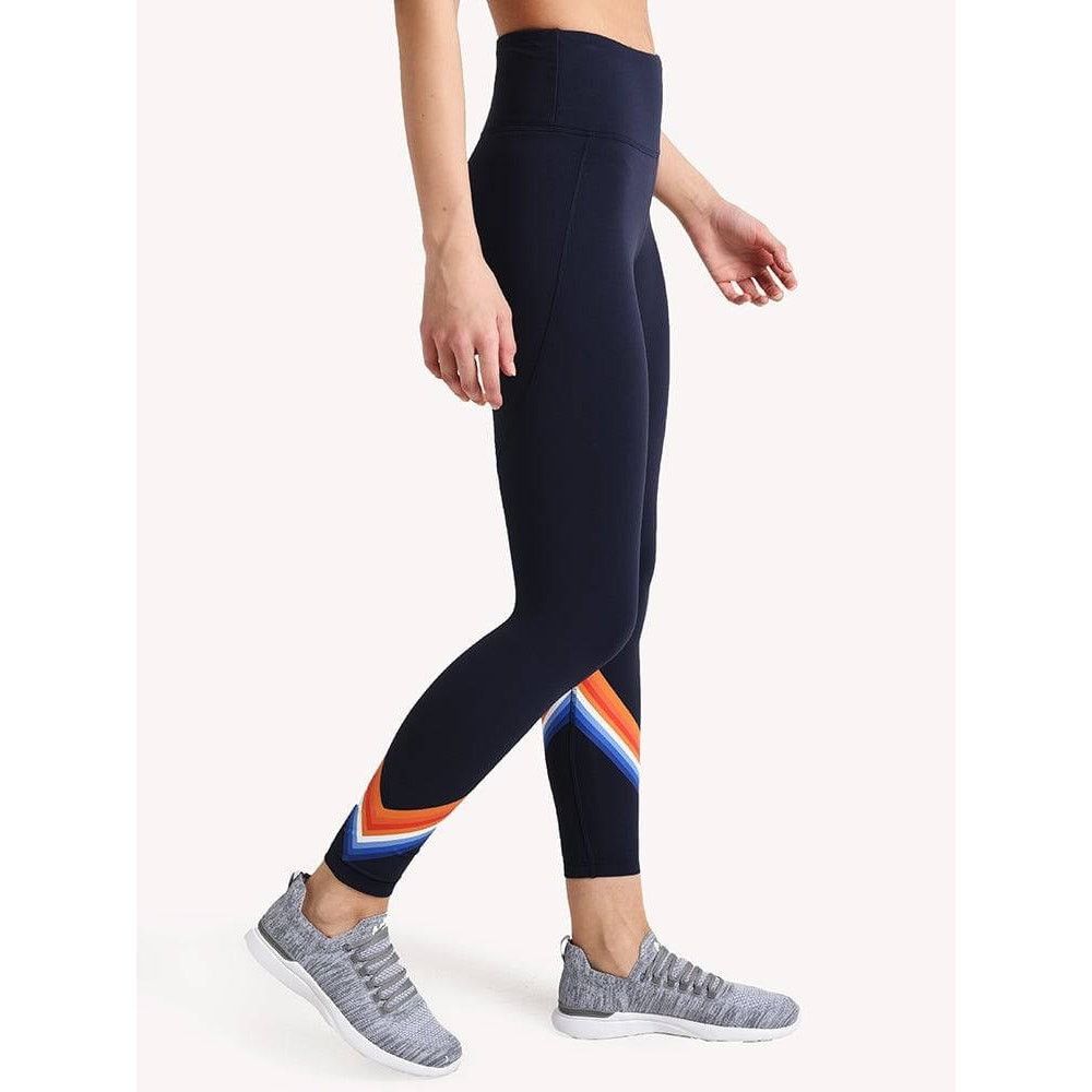TORY SPORT HIGH-RISE TEMPO CHEVRON 7/8 LEGGING Sz Small
