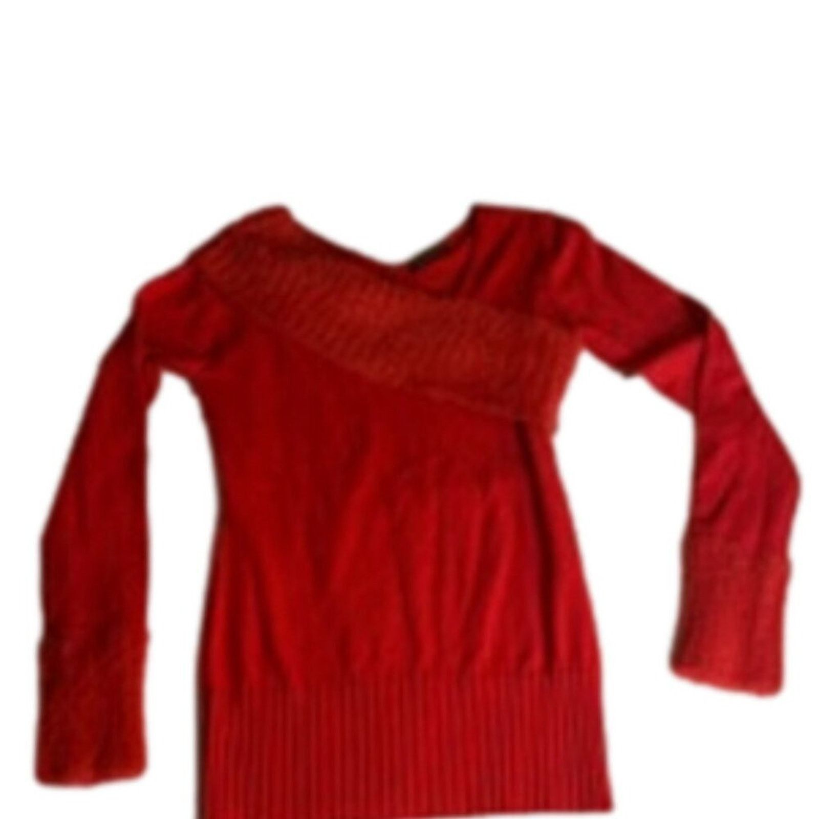Other Cozy Minimalist Off-Shoulder Red Knit Sweater Amélie Botik M Size M / US 6-8 / IT 42-44 - 6 Thumbnail