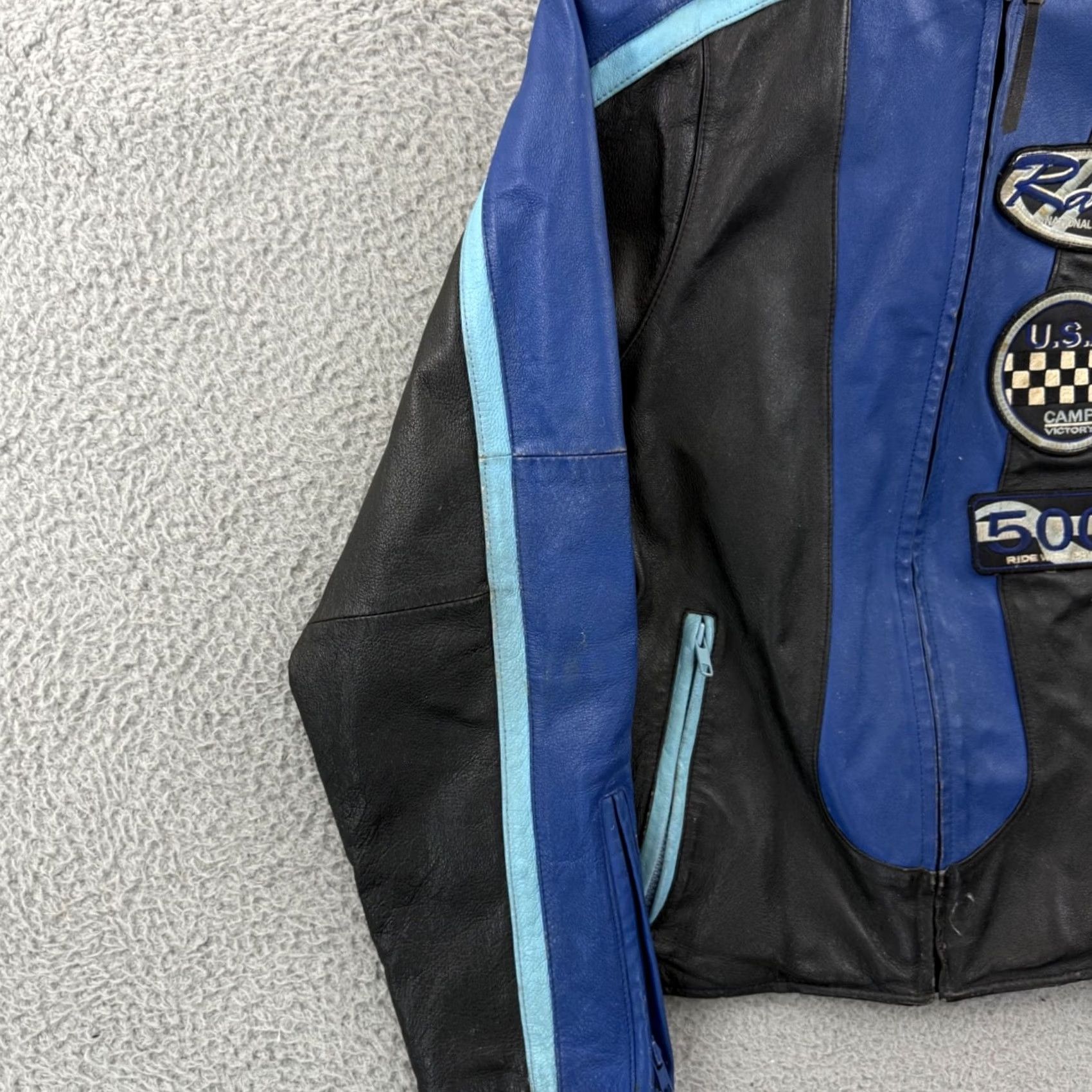 Vintage VINTAGE Vanson Leather Jacket Womens Small Black 90s Patch Biker Racing Motocycle Shirt/Motorcycle Jacket Womens Size S / US 4 / IT 40 - 4 Thumbnail