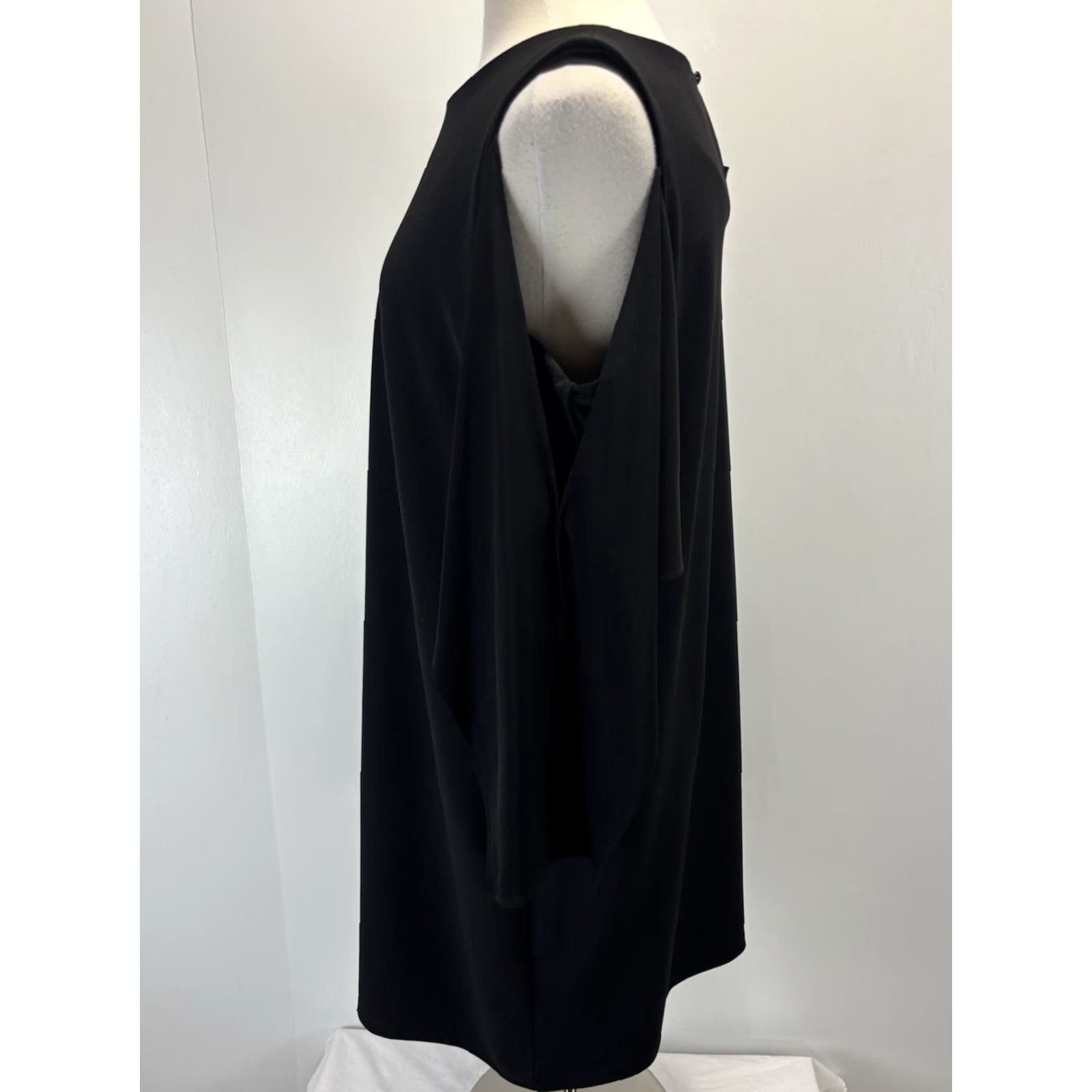 Vintage Chicos Cold Shoulder Shift Dress Sz 2 US Large Black Women’s Size L / US 10 / IT 46 - 2 Thumbnail