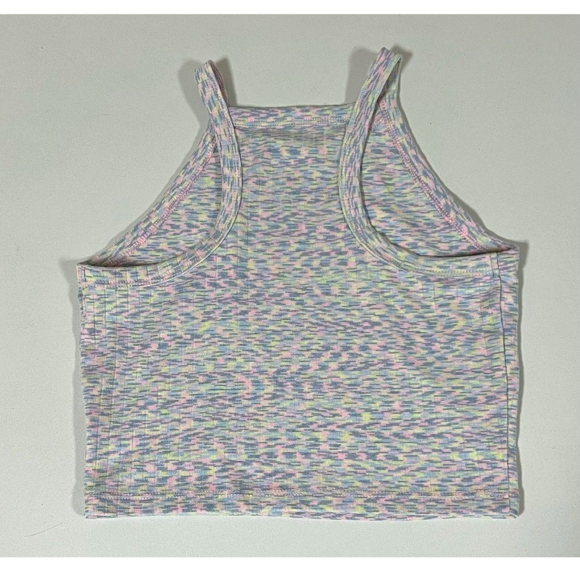 American Eagle Outfitters Periwinkle Marled Square-Neck Halter Crop Top Shirt Size M🦋✨ Size M / US 6-8 / IT 42-44 - 3 Thumbnail