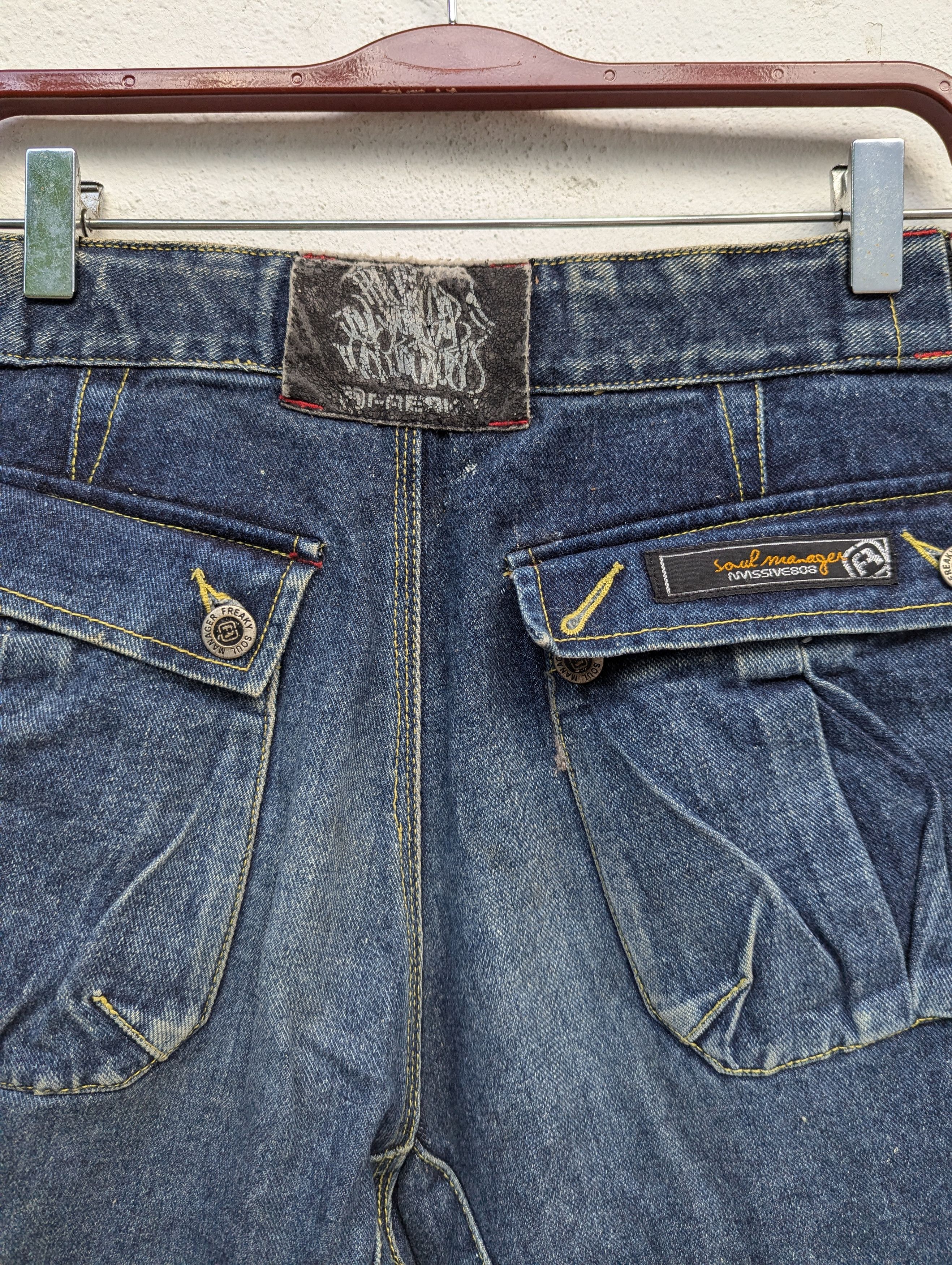 Japanese Brand FREAKY SOUL MANAGER DENIM LOOSE CARGO PANTS Size US 30 / EU 46 - 11 Thumbnail