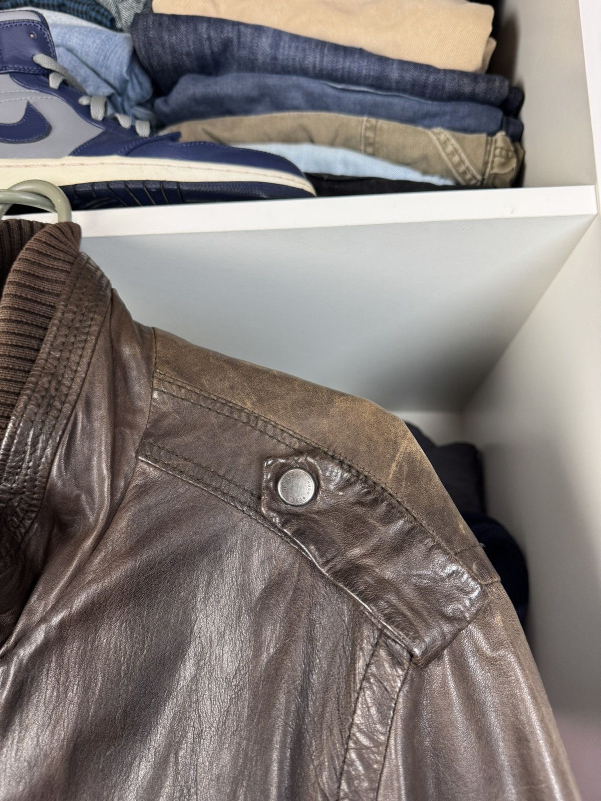 Hugo Boss Hugo Boss Men's Brown Genuine Leather Field Jacket Size US L / EU 52-54 / 3 - 4 Thumbnail