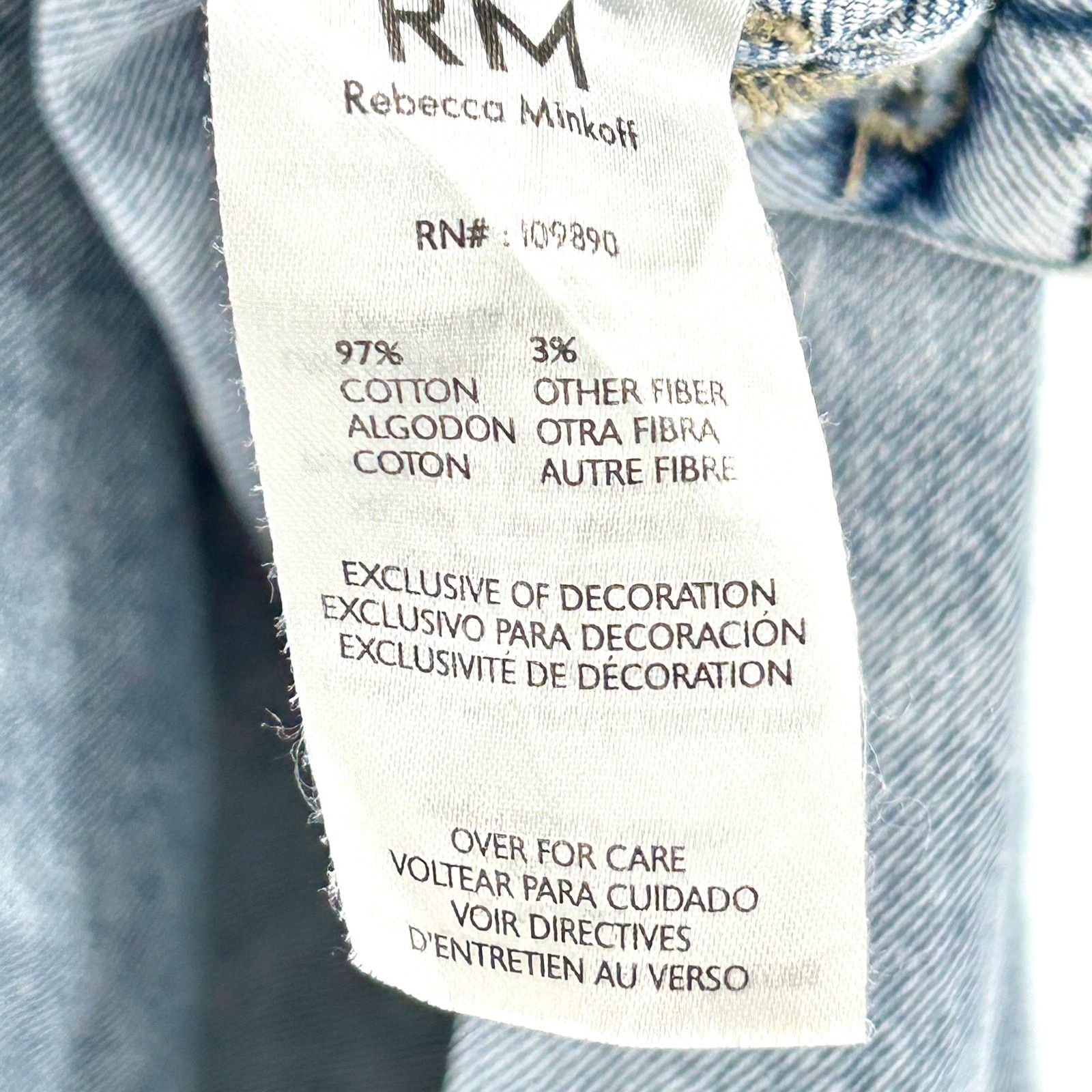 Rebecca Minkoff Light Blue Acid Wash Deconstructed Denim Midi Skirt Size 34" / US 12 / IT 48 - 7 Thumbnail