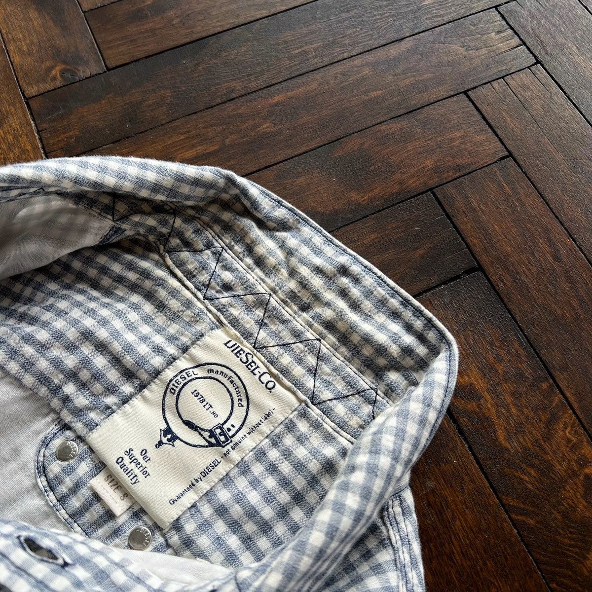 Designer × Diesel Diesel Mens Flannel Long Sleeve Button Shirt Checked Pattern Size US S / EU 44-46 / 1 - 9 Thumbnail