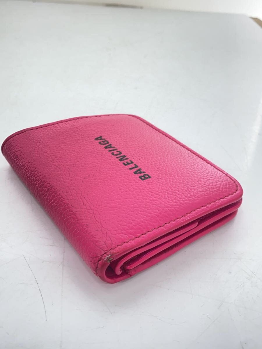 Balenciaga Balenciaga Leather Tri-Fold Wallet Pink Size ONE SIZE - 9 Thumbnail
