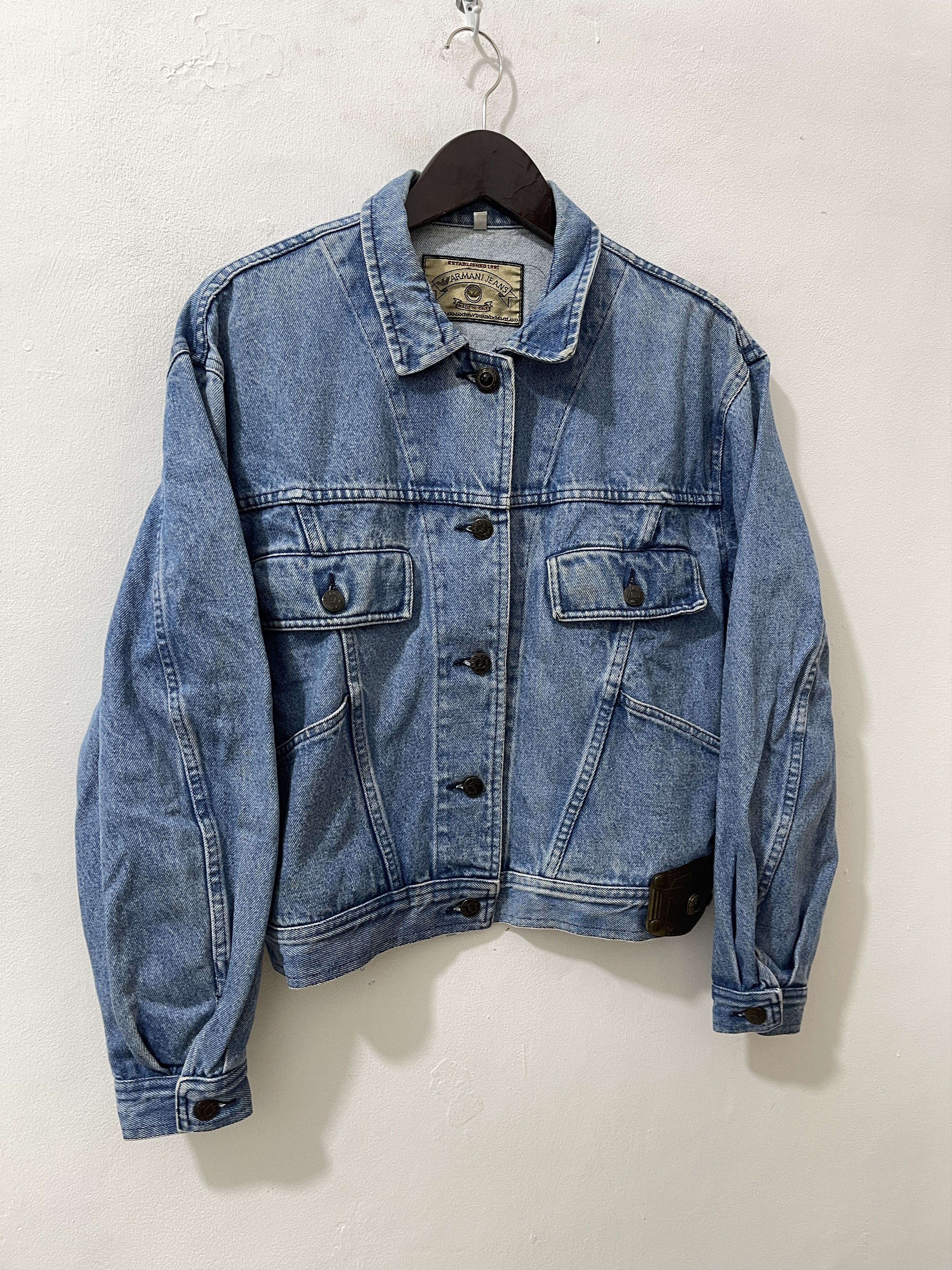 Armani Vintage 80s Armani Jeans Archive 10th Anniv Denim Jacket Size US S / EU 44-46 / 1 - 3 Thumbnail