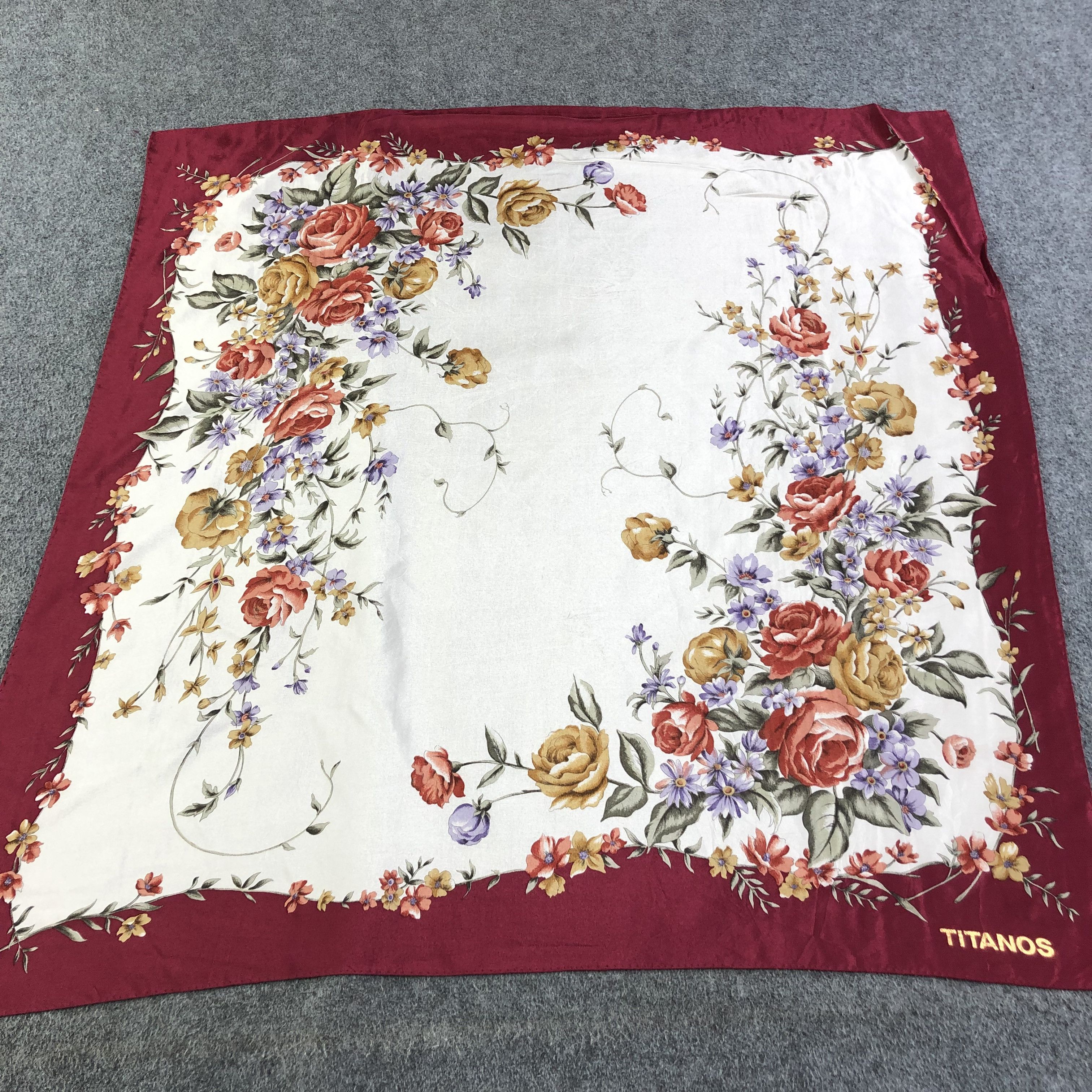 Japanese Brand Titanos Luxury Silk Scarf M505 Size ONE SIZE - 1 Thumbnail