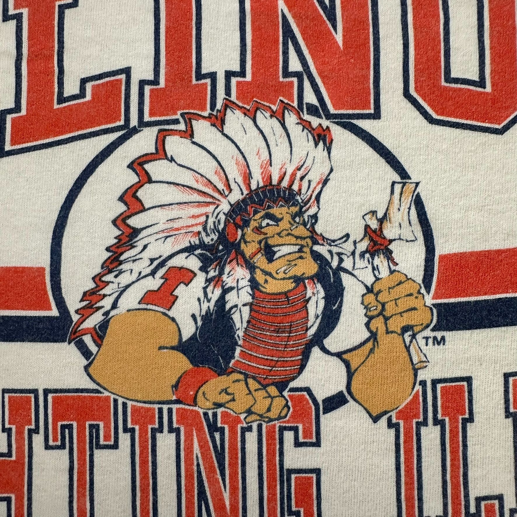 NCAA Vintage 90s University Illinois Tank Top Fighting Illini Tee Size US L / EU 52-54 / 3 - 3 Thumbnail