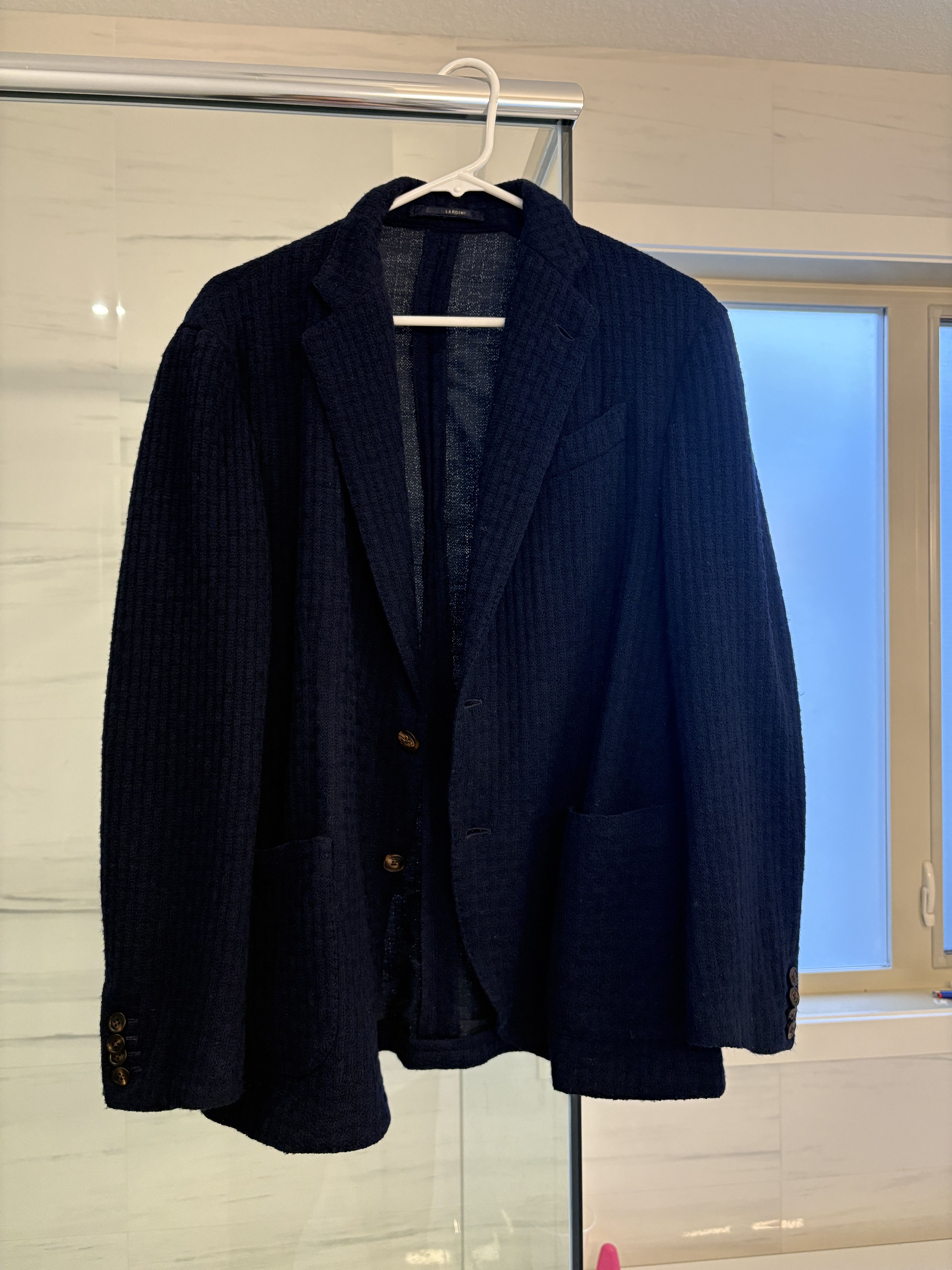 Lardini Lardini Liknit Unstructured Blue Knit Sweater Blazer Size 42R - 1 Thumbnail