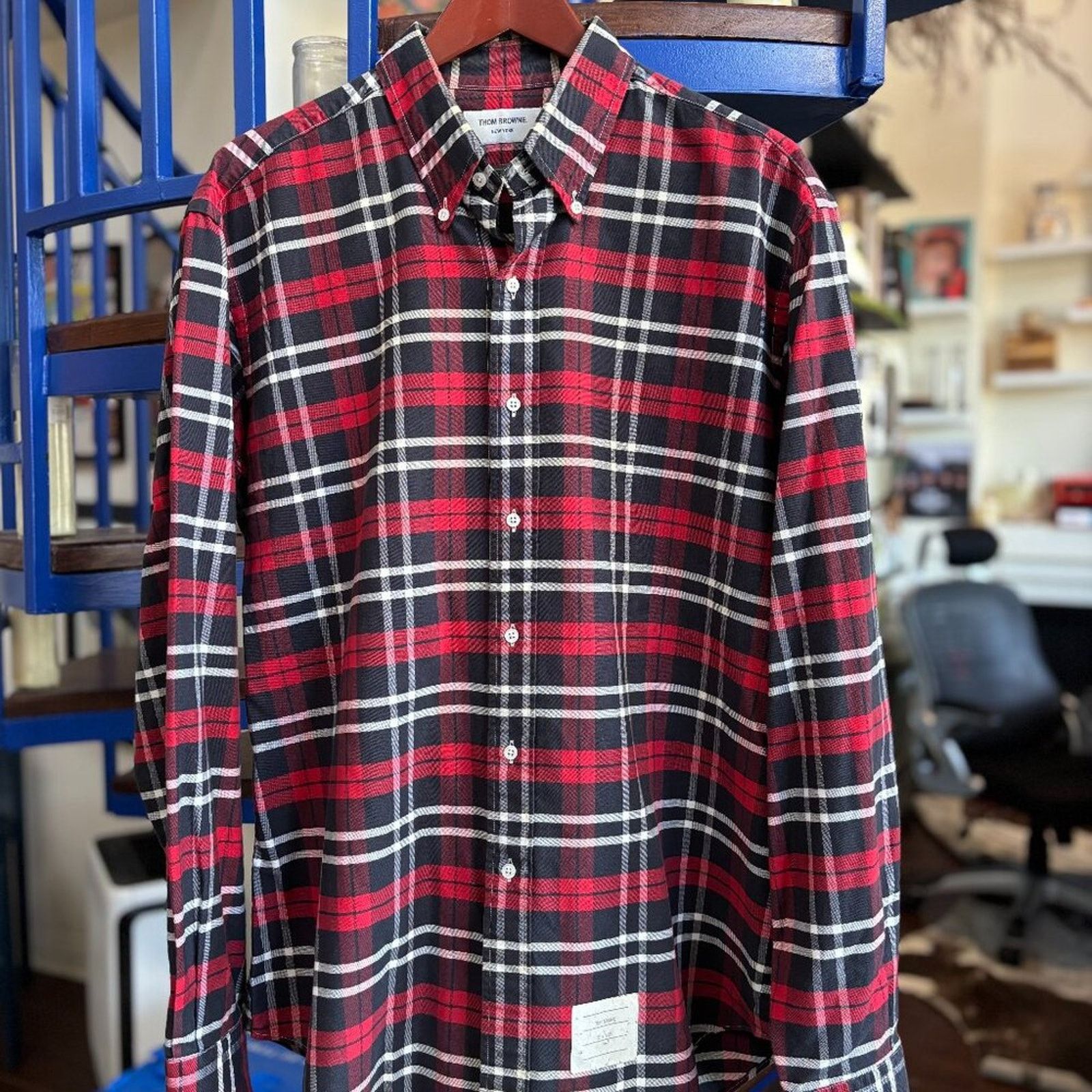 Thom Browne Thom Browne Red Tartan Plaid Button-Down Oxford Shirt XXL/5 Size US XXL / EU 58 / 5 - 1 Preview