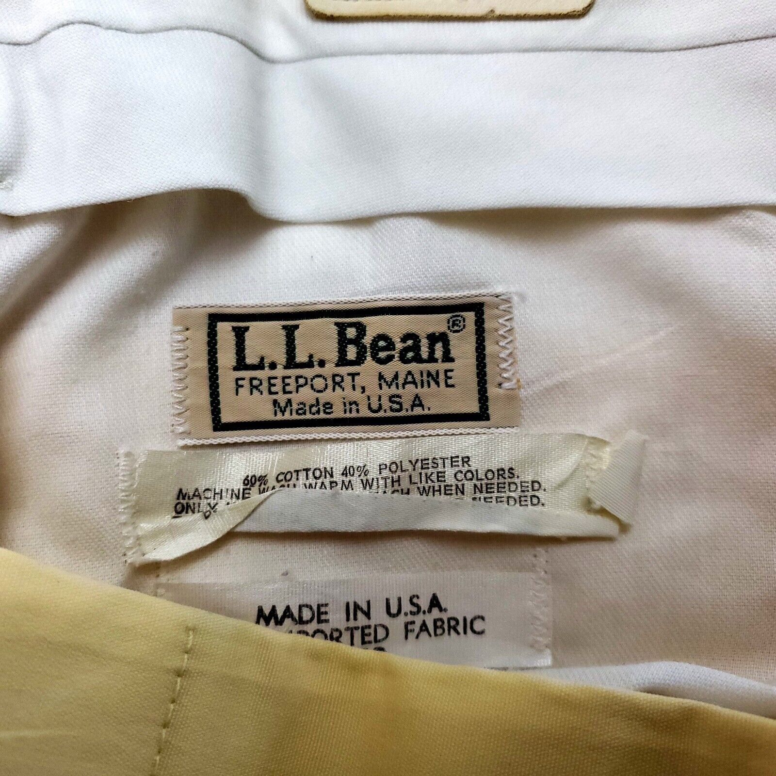 L.L. Bean LL Bean Cotton Polyester Chino Pants 35/29 Yellow Flat Front Size US 35 - 3 Thumbnail