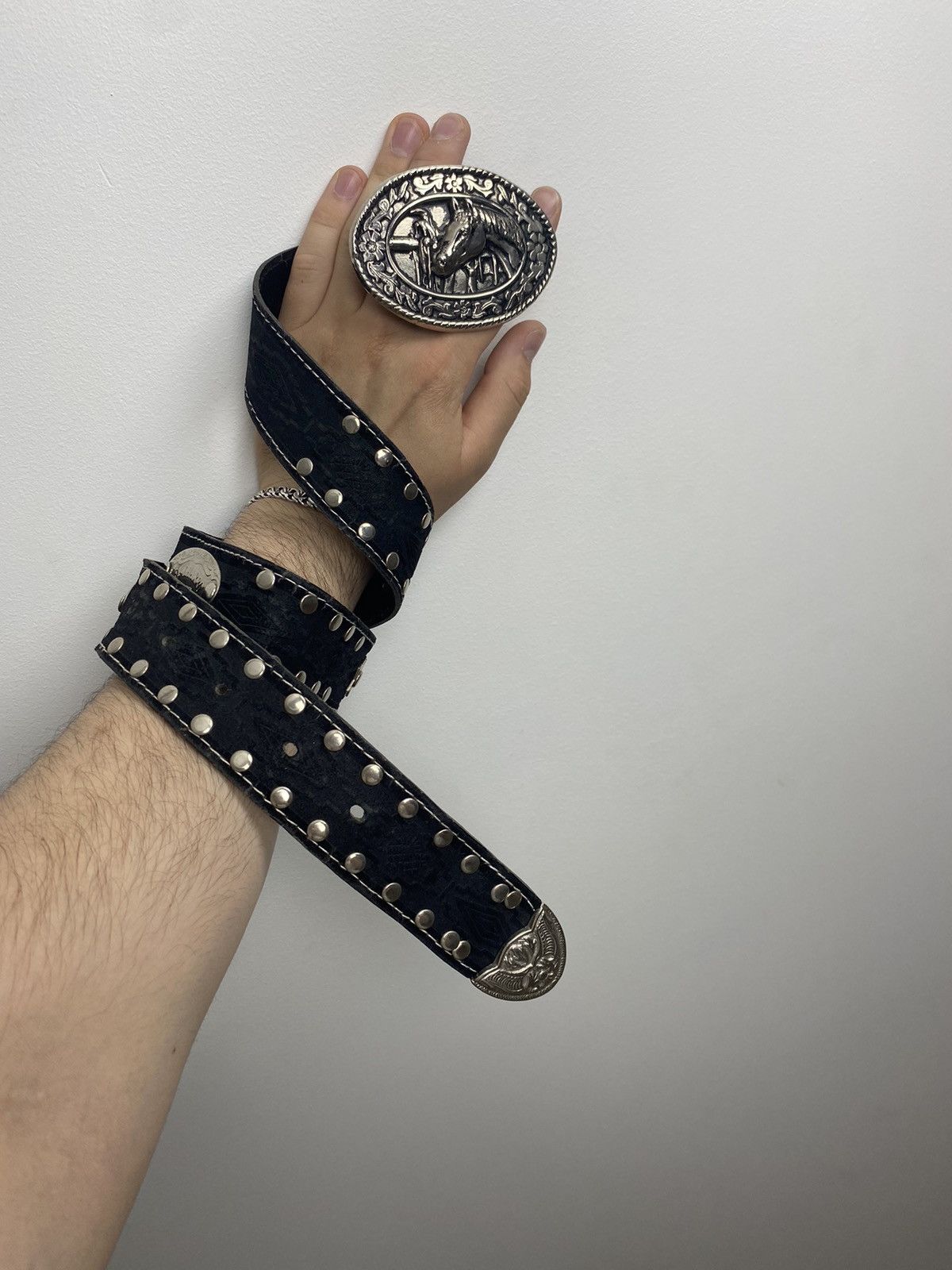 Cowboy Equipment Vintage Belt 80s Avan Garde Texas Cowboy Size 32 - 1 Thumbnail