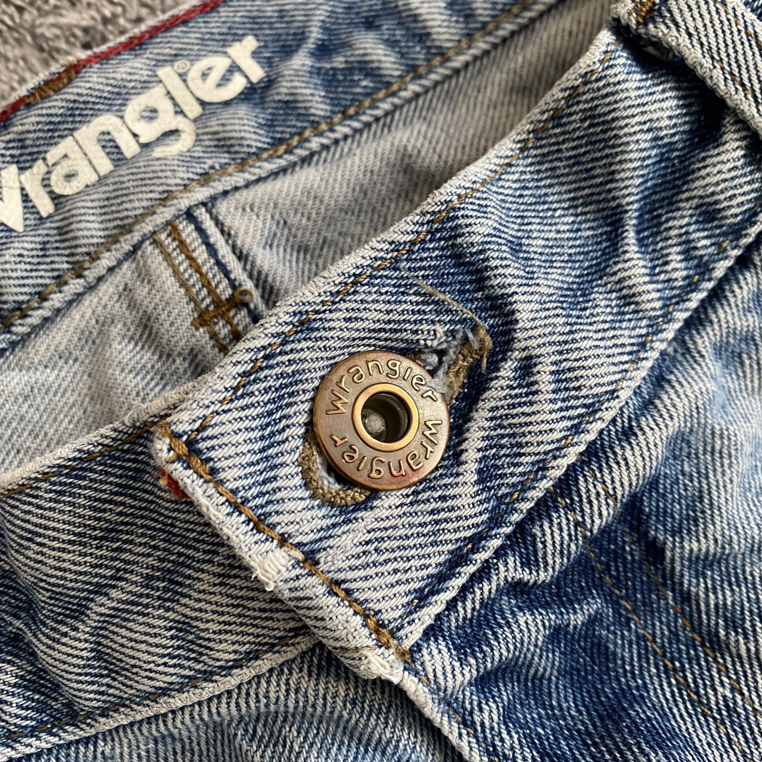 Vintage × Wrangler Vintage 90s Wrangler faded wide leg worn in jeans 34x32 Size US 34 / EU 50 - 5 Thumbnail