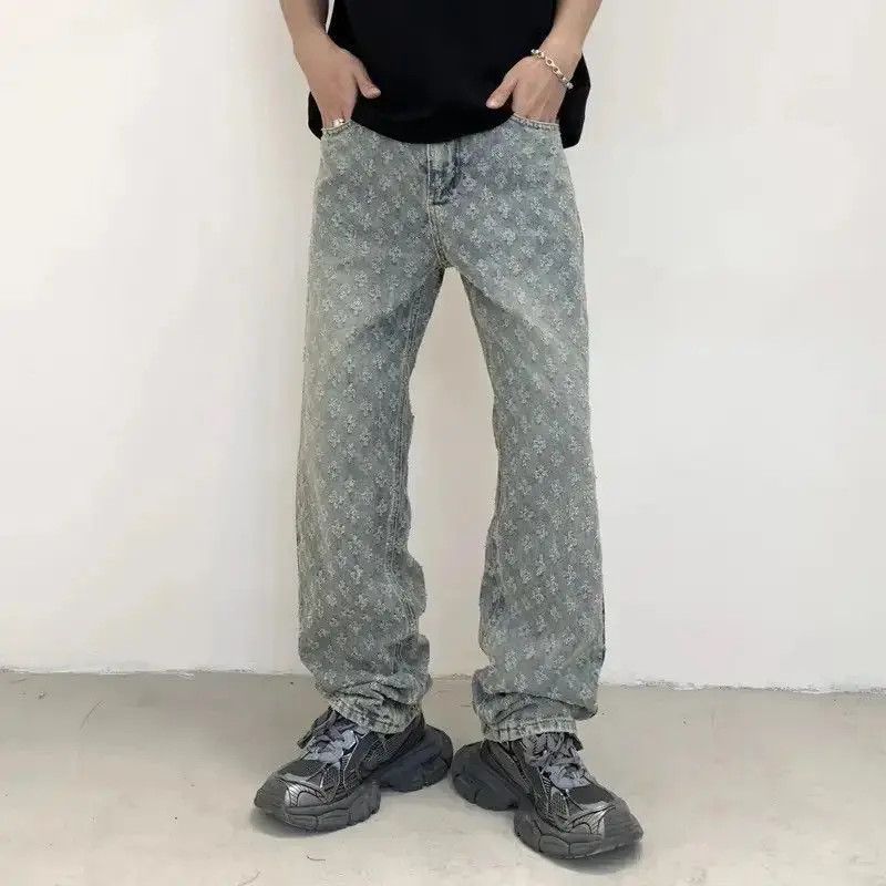 Japanese Brand Streetwear Design Cross Straight Jeans Pants y2k Size US 32 / EU 48 - 5 Thumbnail