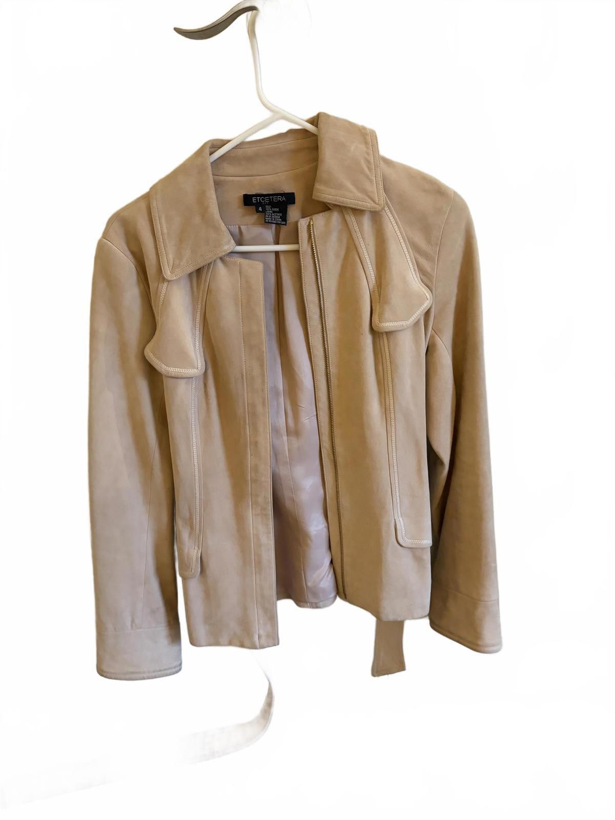 Other ETCETERA Pink/Beige Suede Jacket Size 4 Size S / US 4 / IT 40 - 1 Thumbnail