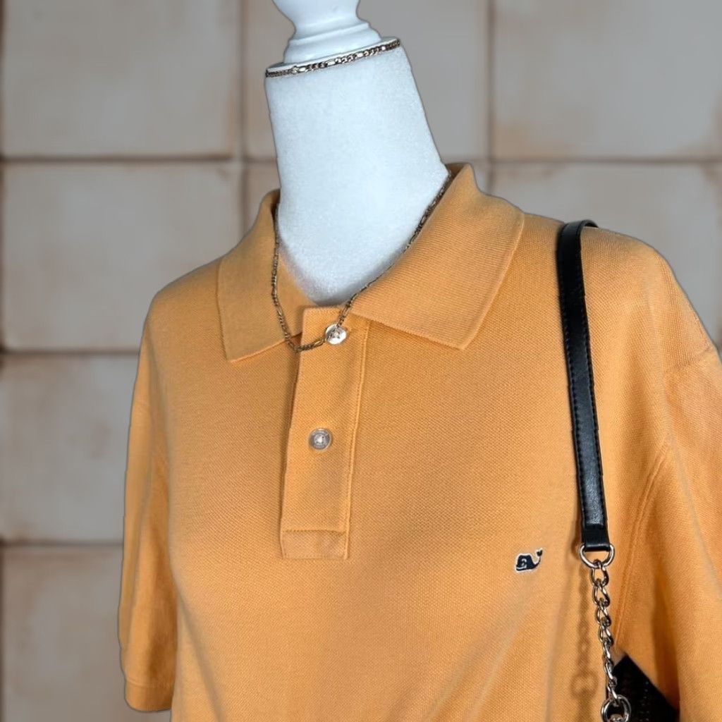Vineyard Vines Vineyard Vines Polo Shirt Womens M Orange Short Sleeve Collared Cropped Preppy Y2K Academia Size M / US 6-8 / IT 42-44 - 1 Thumbnail