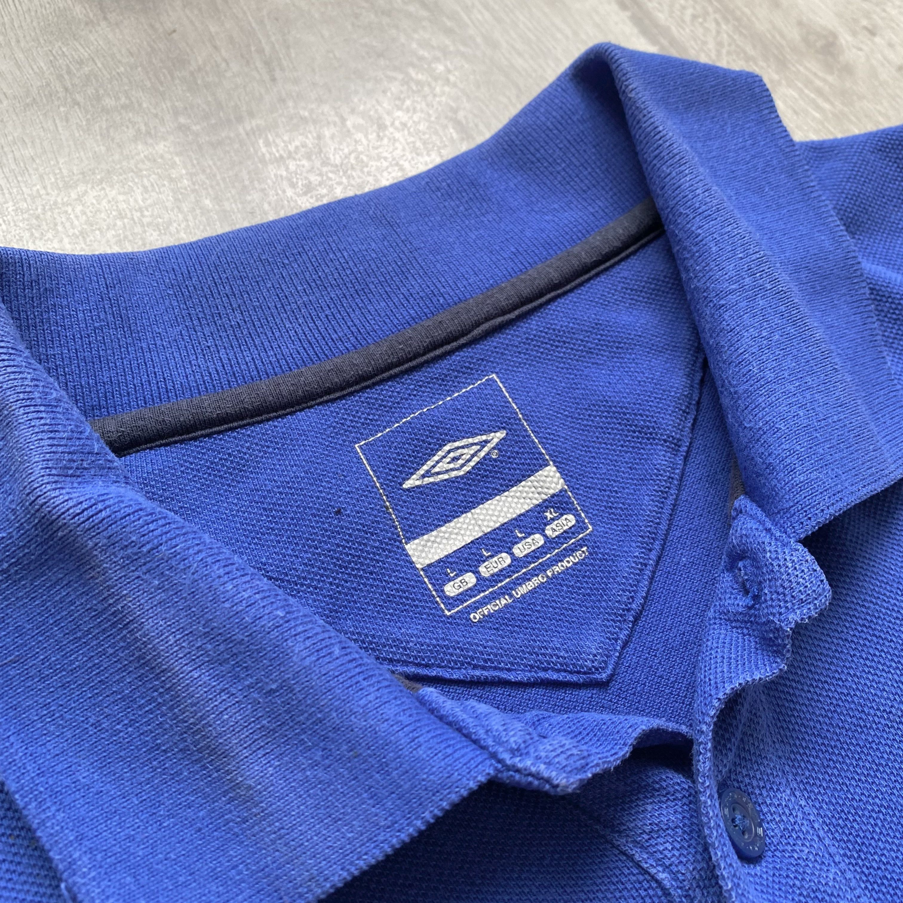 Umbro ⚽️ Vintage Everton Soccer Jersey England polo tee Drill Size US L / EU 52-54 / 3 - 6 Thumbnail