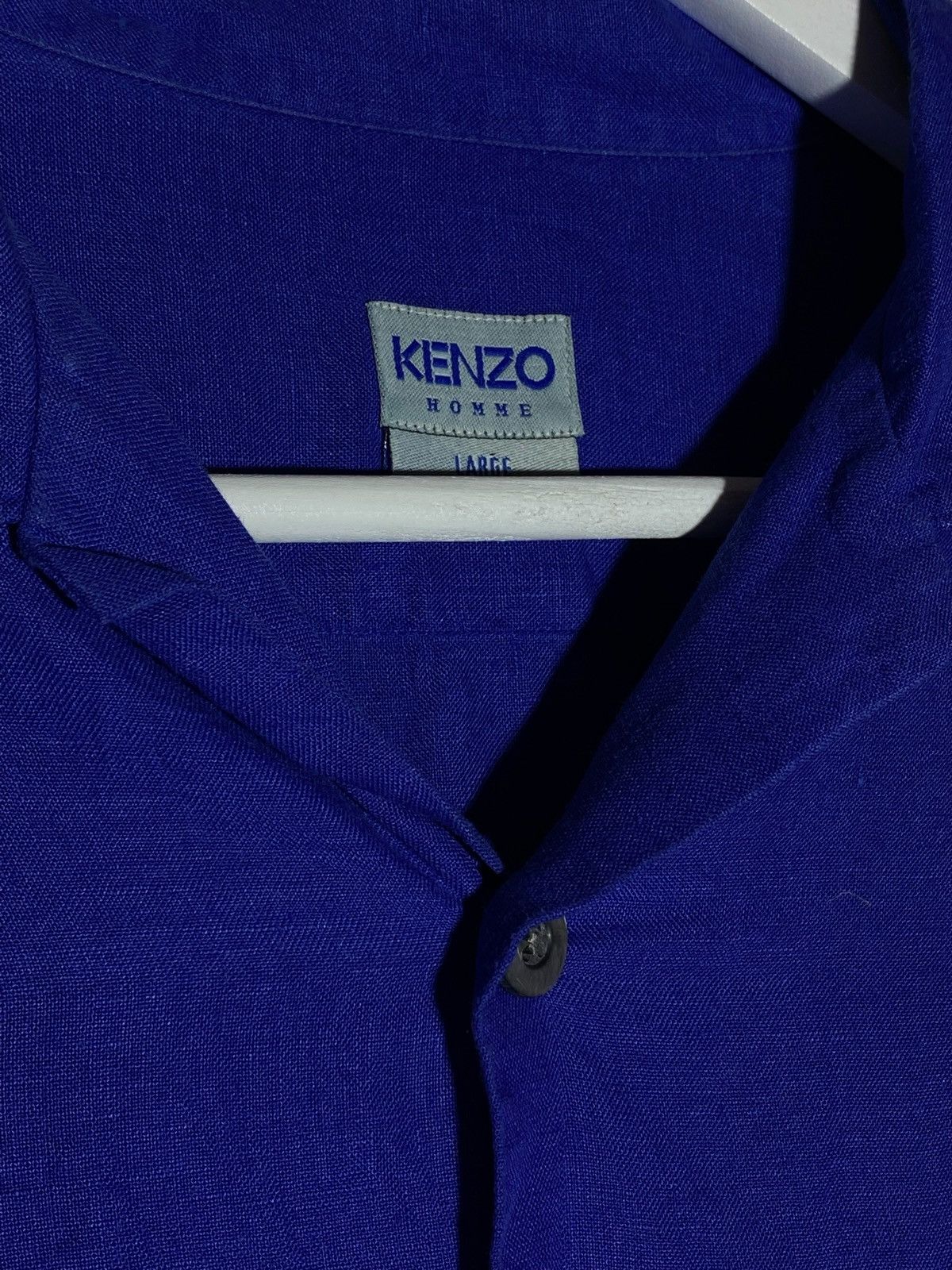 Kenzo Vintage Kenzo Homme Royal Blue Linen Shirt Old Money Size US L / EU 52-54 / 3 - 14 Thumbnail