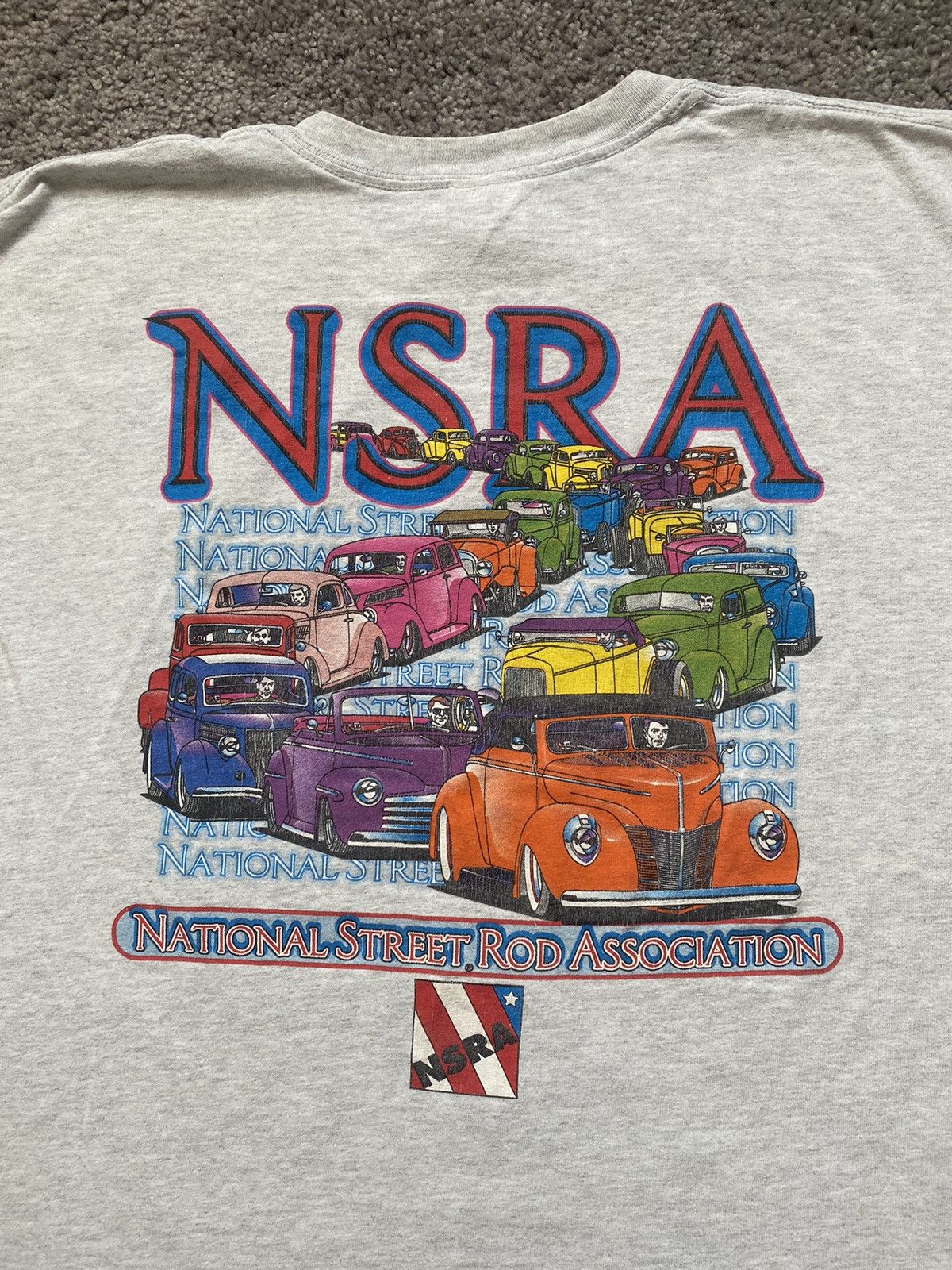NASCAR × Vintage Vintage Hot Rod Tee Shirt Size US XL / EU 56 / 4 - 4 Thumbnail