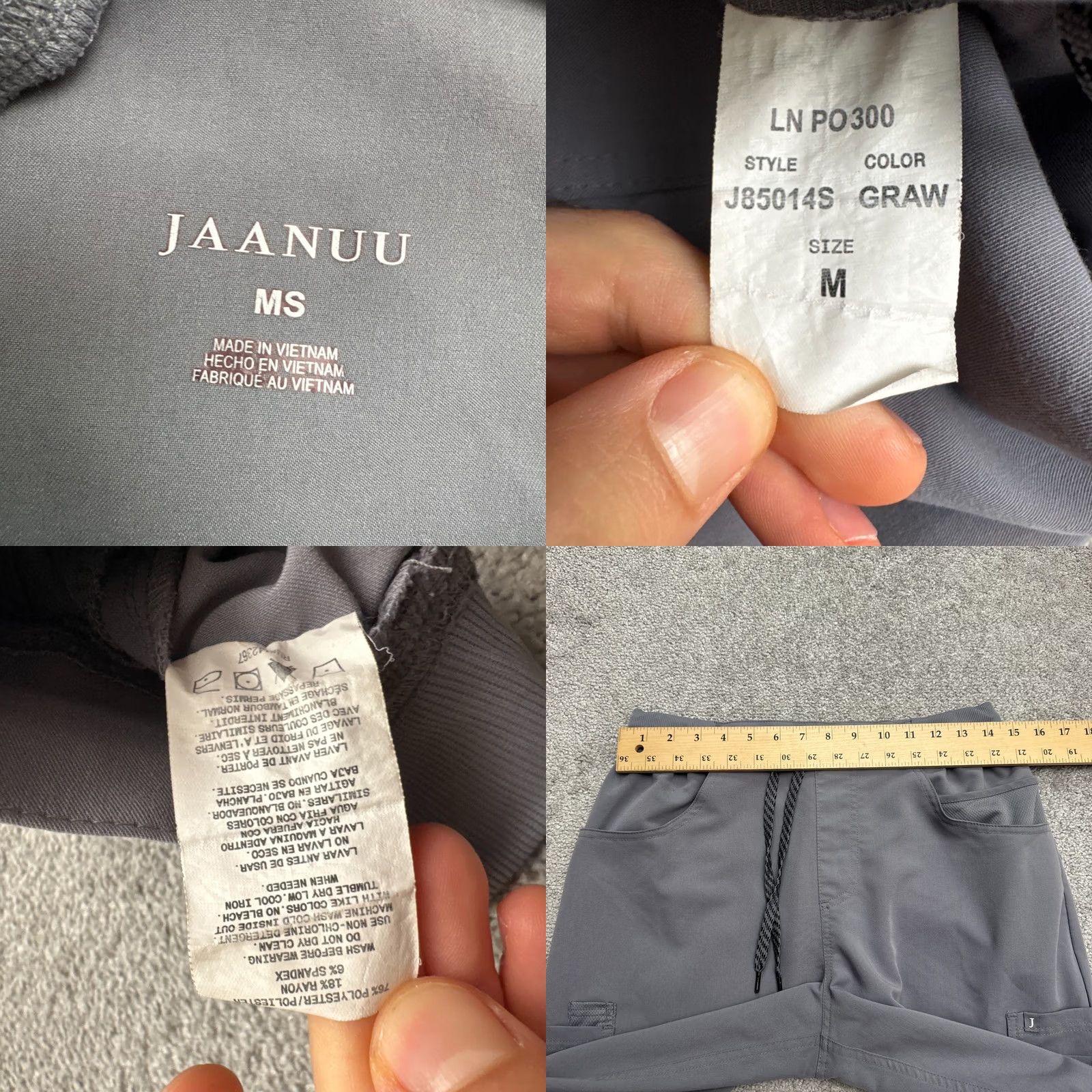 Vintage Jaanu Cargo Jogger Scrub Pants Womens Medium Short Gray Drawstring Medical Work Size 32" / US 10 / IT 46 - 8 Thumbnail