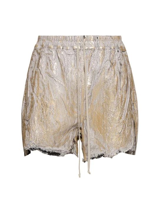 Rick Owens o1lsvrm0425 Boxers Gold Denim Shorts in Gold/Silver Size US 30 / EU 46 - 1 Thumbnail