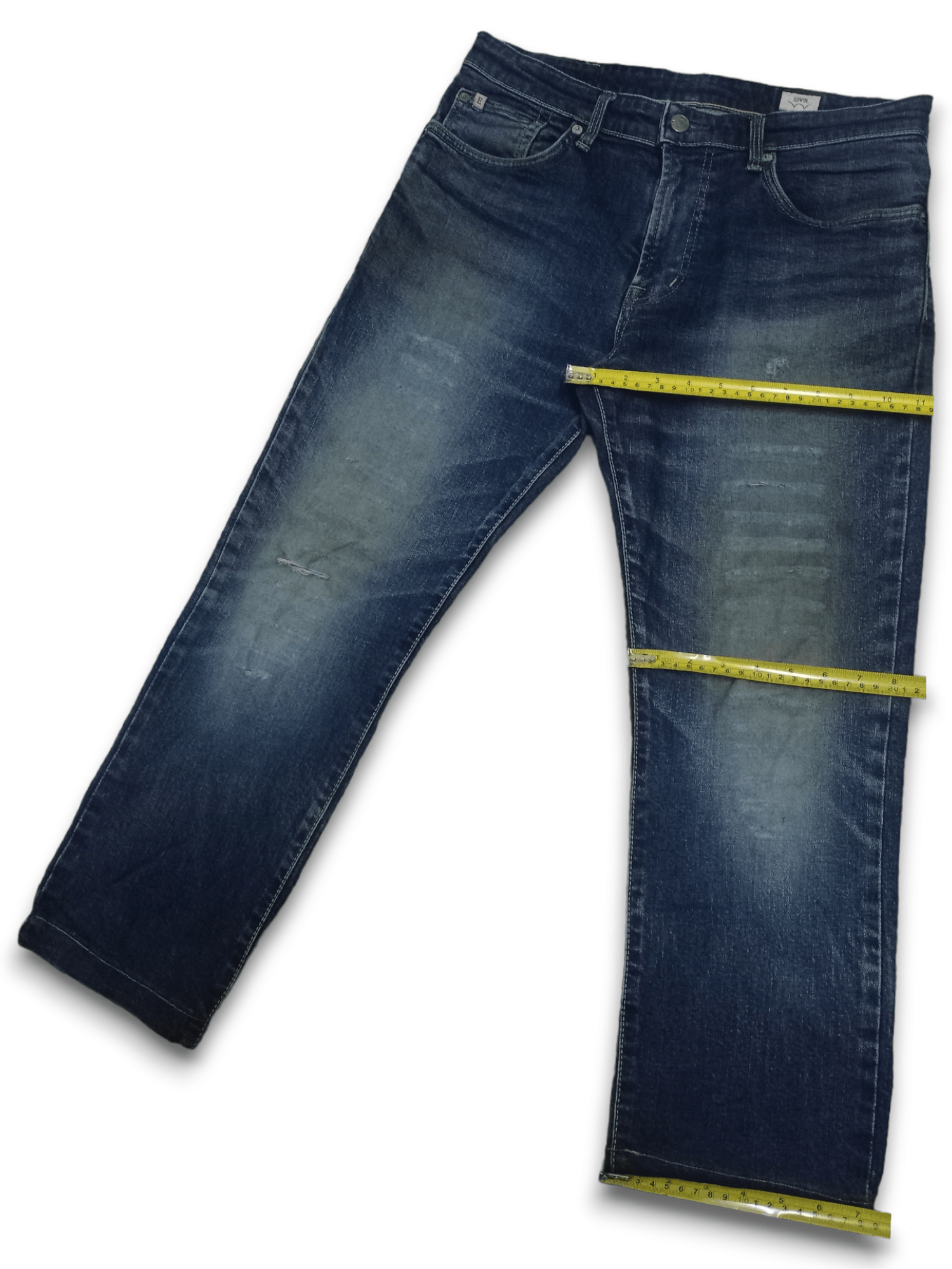 Edwin Vintage Japan Edwin ED03 Blue Wash Distressed Jeans 32x25 Size US 32 / EU 48 - 11 Thumbnail