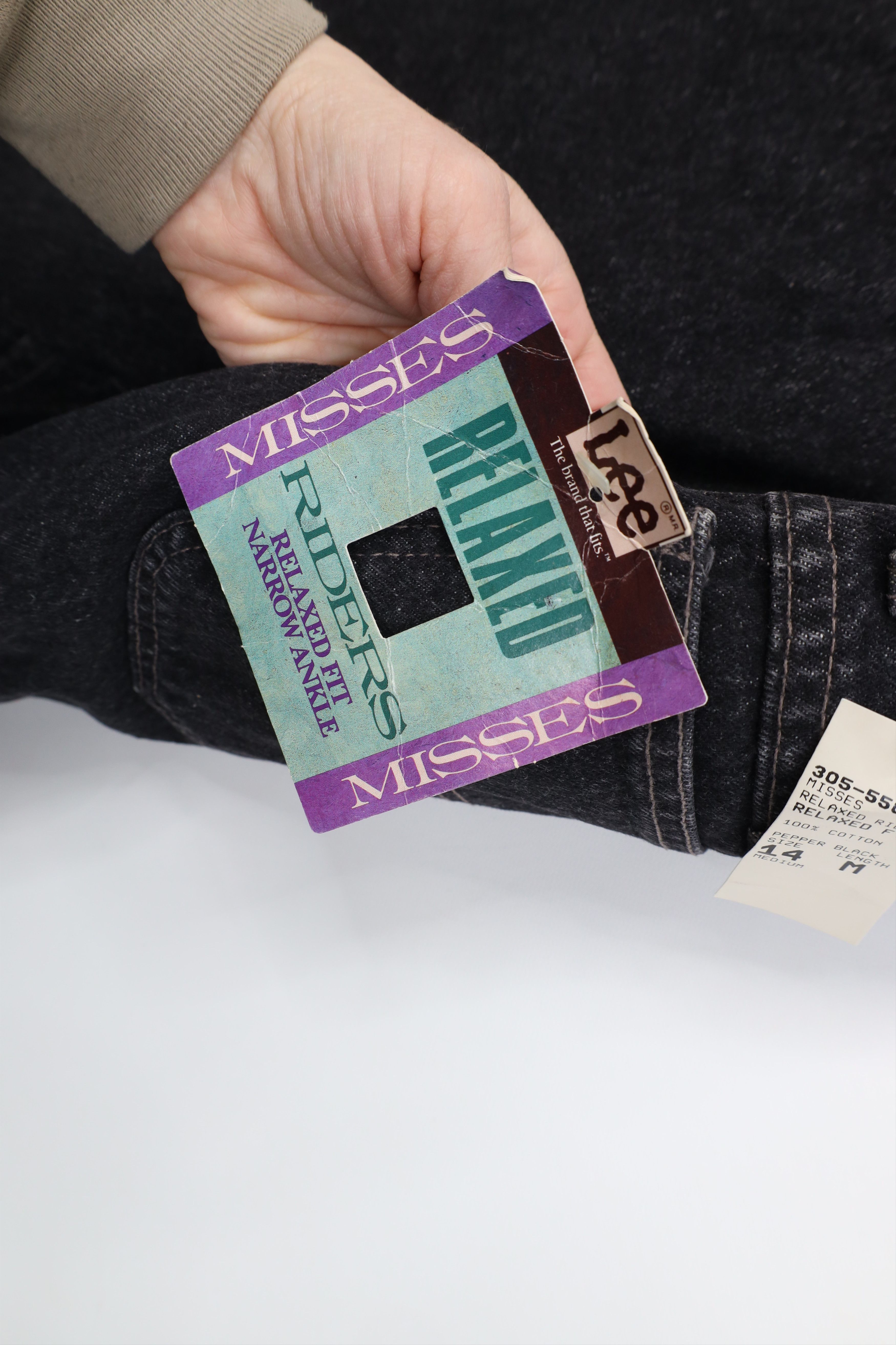 Lee Deadstock Vintage 90s Lee Fit Denim Jeans Black Pepper USA Size 36" / US 14 / IT 50 - 6 Thumbnail