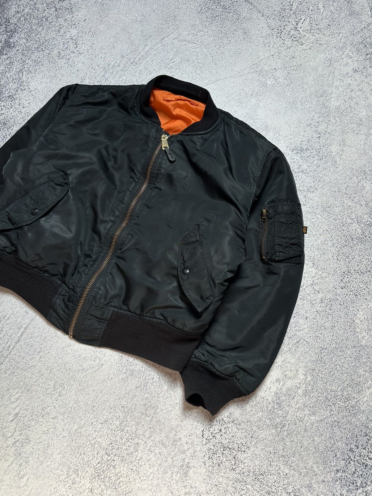 Alpha Industries Vintage 80s Alpha Industries MA-1 Reversible Bomber Jacket Size US XL / EU 56 / 4 - 3 Thumbnail