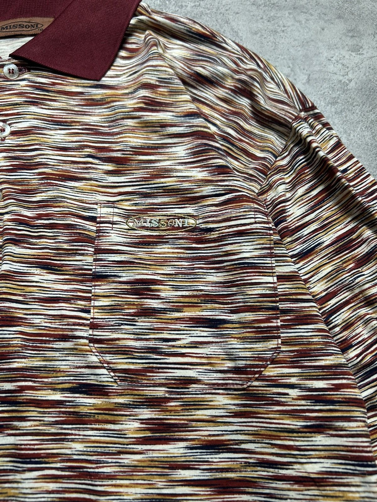 Missoni Y2K Missoni Abstract Classic Long Sleeve Polo Shirt Size US L / EU 52-54 / 3 - 2 Thumbnail