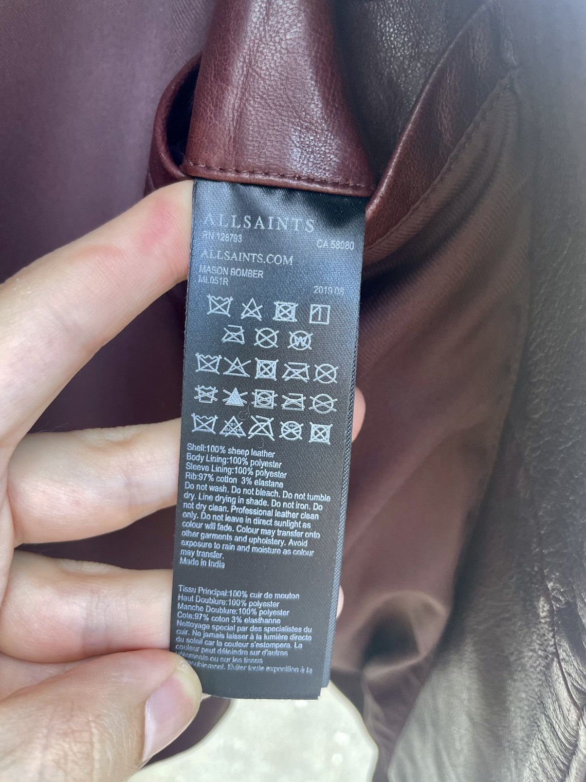 Allsaints Allsaints Mason Leather Bomber Jacket XS Oxblood Size US XS / EU 42 / 0 - 13 Thumbnail