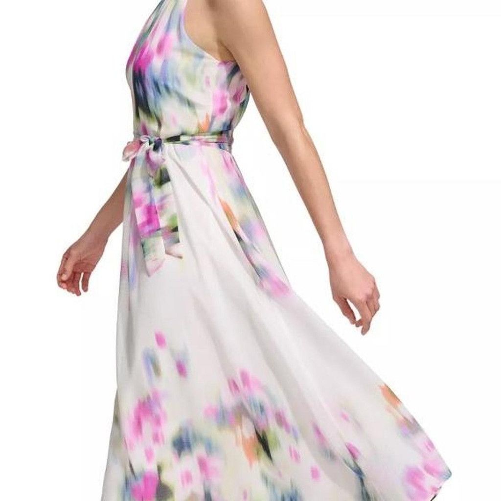 DKNY DKNY Women's Printed Halter Tie-Waist Midi Dress Size 6 Size M / US 6-8 / IT 42-44 - 7 Thumbnail