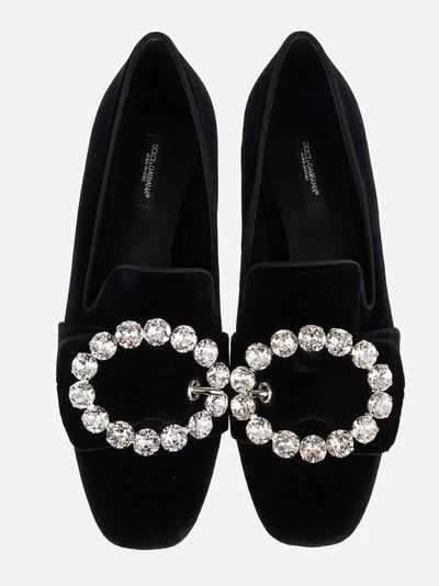 Dolce & Gabbana o1y0925 Velvet Loafers in Black Size US 5 / IT 35 - 4 Thumbnail