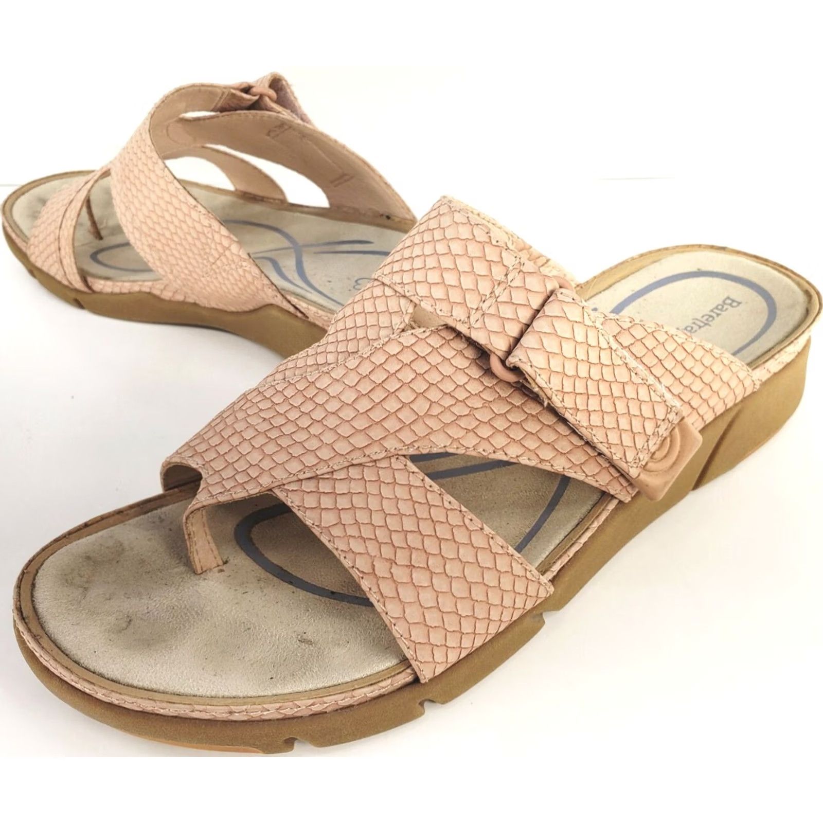 Vintage Baretraps Nalani Women's 9M Pink Reptile Casual Comfort Slide Sandals Size US 9 / IT 39 - 2 Thumbnail