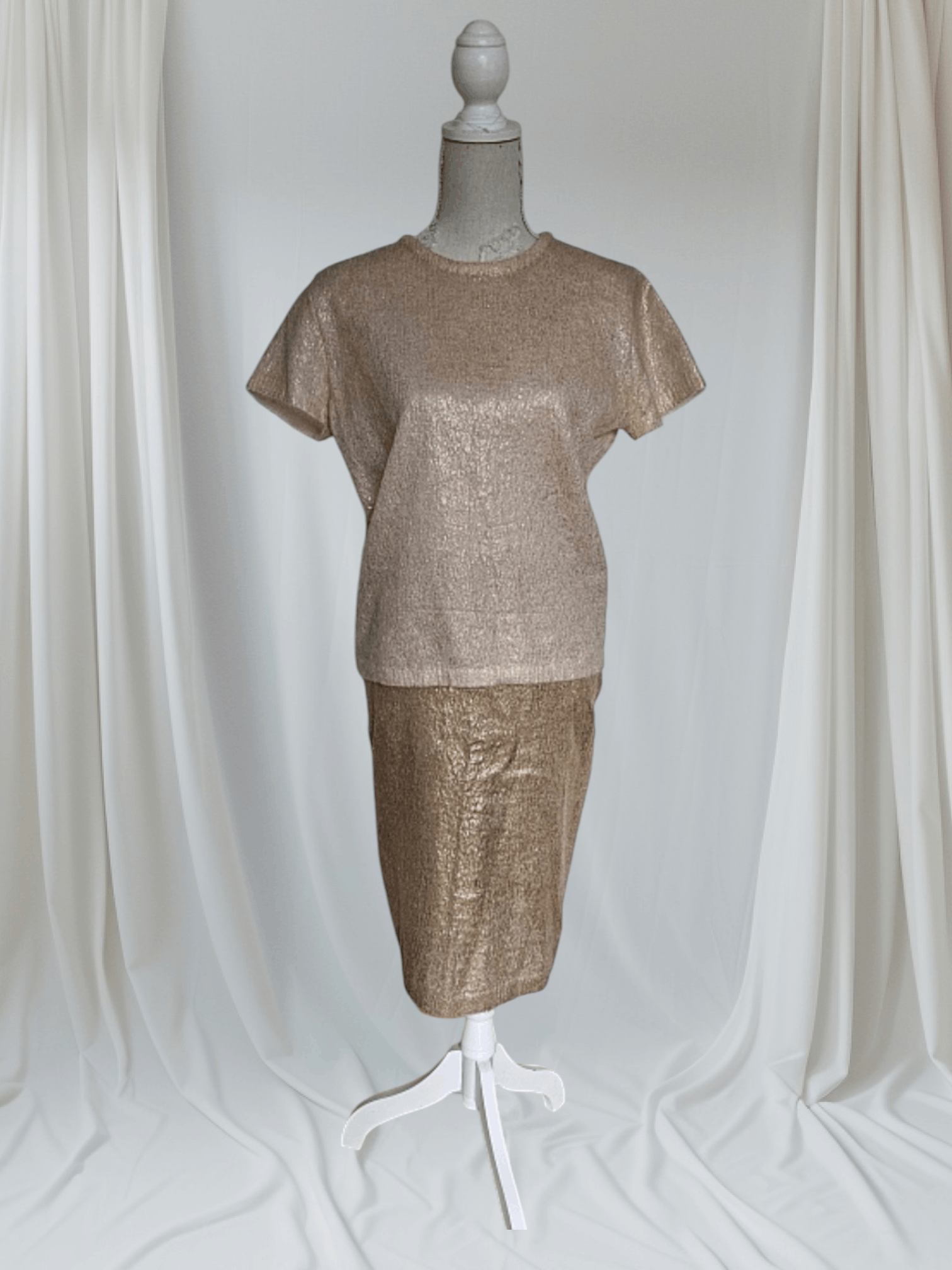 PRADA gold crumb set of skirt&top