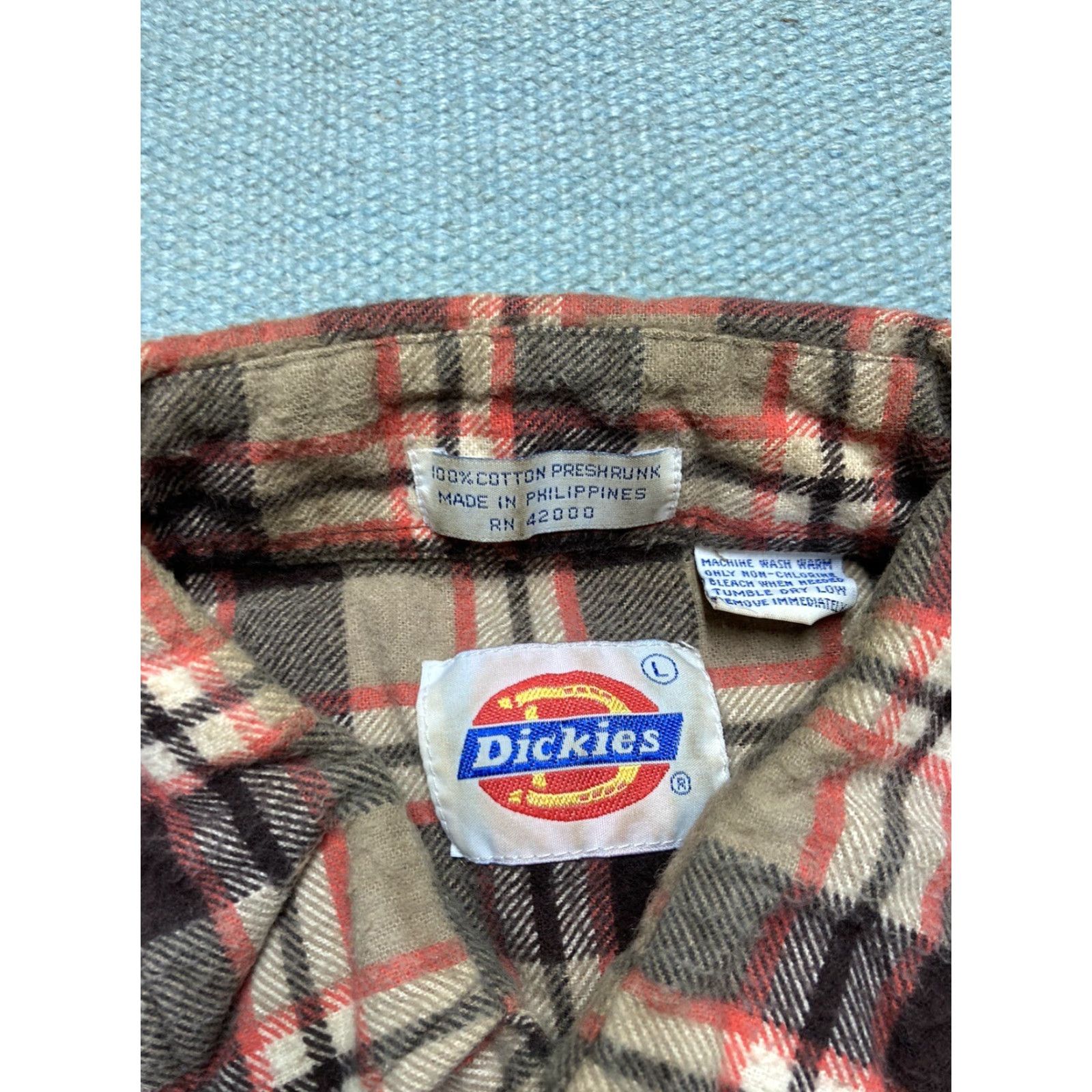 Dickies VINTAGE Dickies Shirt Plaid Check Cotton Flannel Button-Up Long Sleeve Men Large Size US L / EU 52-54 / 3 - 7 Thumbnail