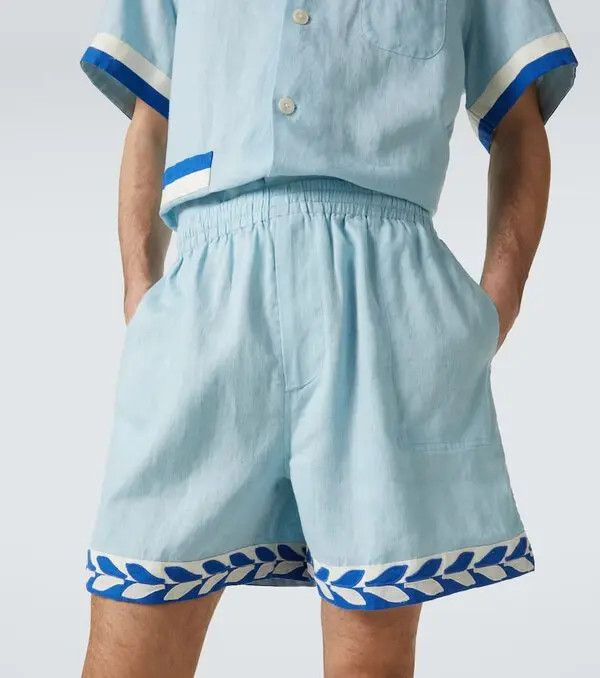 Bode o1mle0226 Seedling Stripe Shorts in Blue Size US 38 / EU 54 - 5 Thumbnail