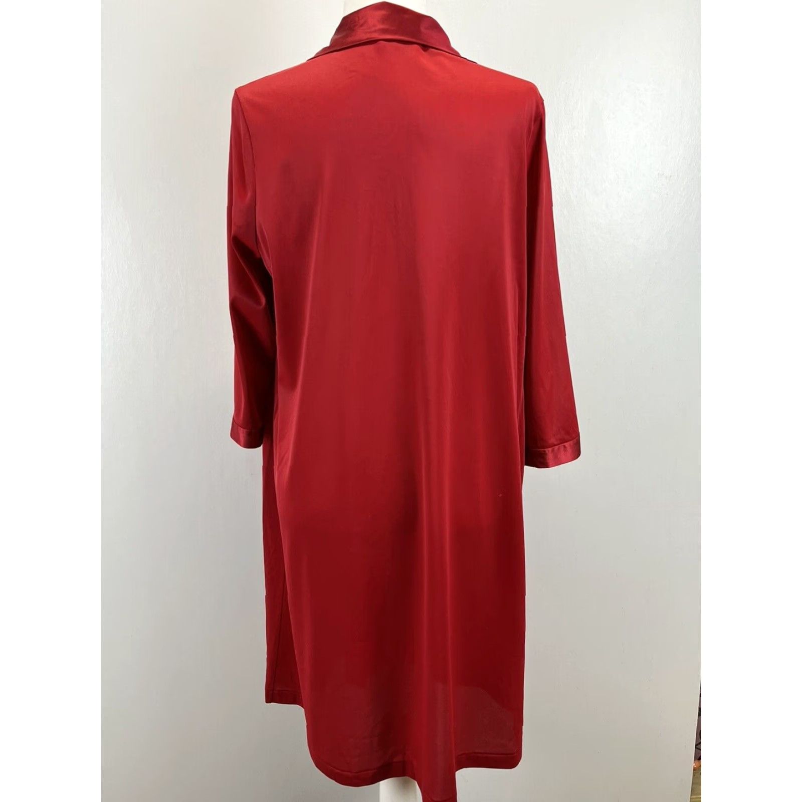 Vintage VINTAGE Vanity Fair Nylon Nightgown Robe Women's Medium Red 1970s Made in USA Size ONE SIZE - 2 Thumbnail