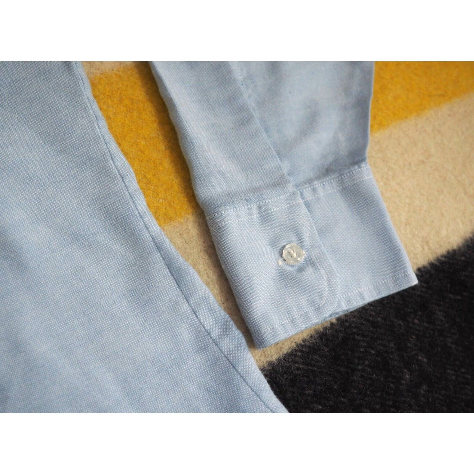 Vintage VINTAGE 70s Faded Blue Polycotton Pocket Ivy Prep Retro Button Shirt Mens L Size US L / EU 52-54 / 3 - 5 Thumbnail