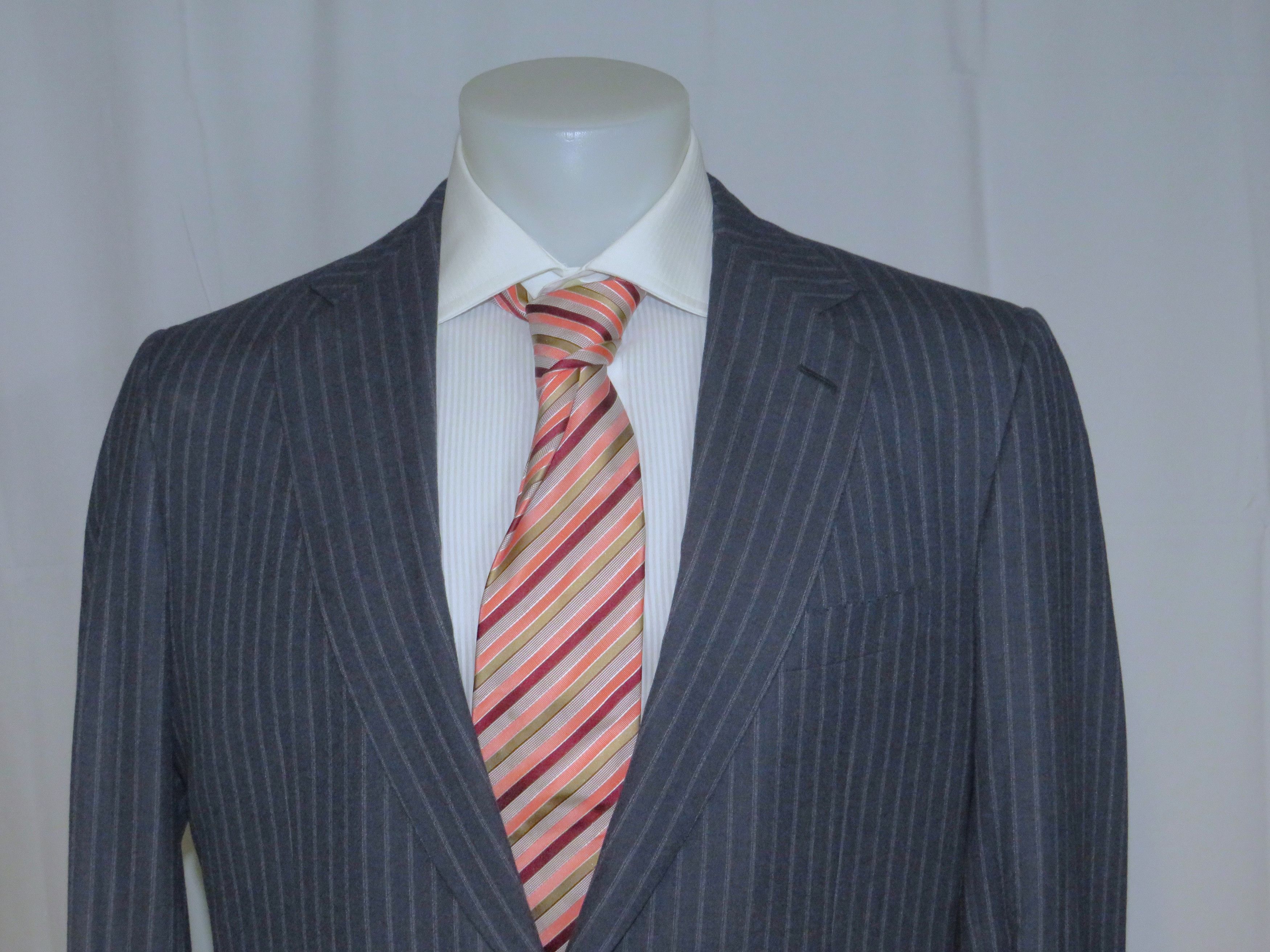 Brioni Nomentano Super 160 Custom Made Blue Striped Suit 42L NWT Size 42L - 4 Thumbnail