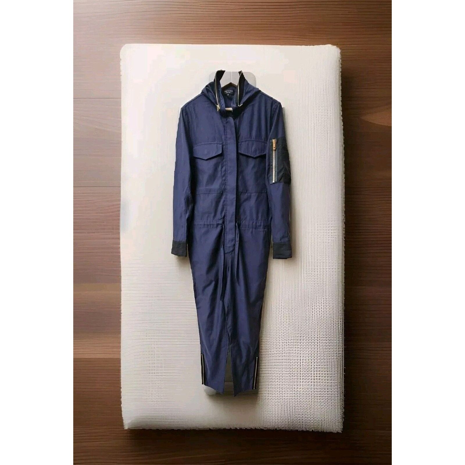 Rag & Bone Rag & Bone Indigo Claire Jumpsuit Zip Ankle Hidden Buttons 2 Size 27" / US 4 / IT 40 - 3 Thumbnail