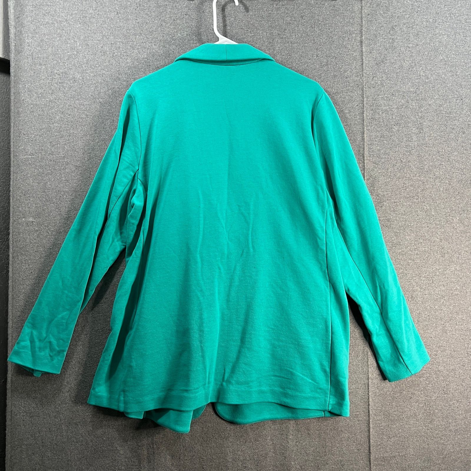 Other Susan Graver Weekend Regular Knit Blazer Green Turquoise Size XXL / US 16-18 / IT 52-54 - 2 Thumbnail
