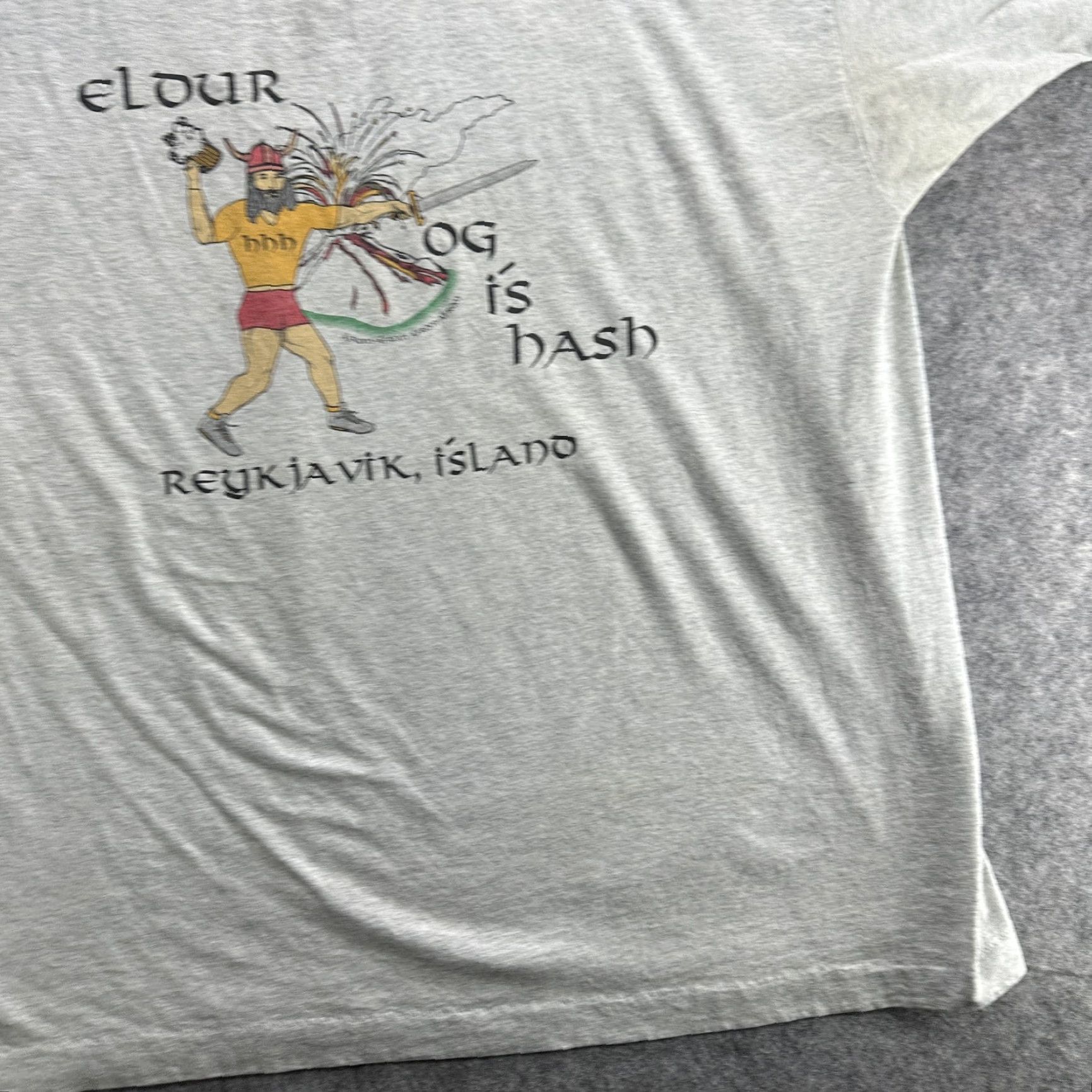 Vintage VINTAGE Hash House Harriers Shirt Mens XL T-Shirt Short Sleeve Gray 90s Reykjavik Iceland Viking Sports Travel Novelty Size US XL / EU 56 / 4 - 4 Thumbnail