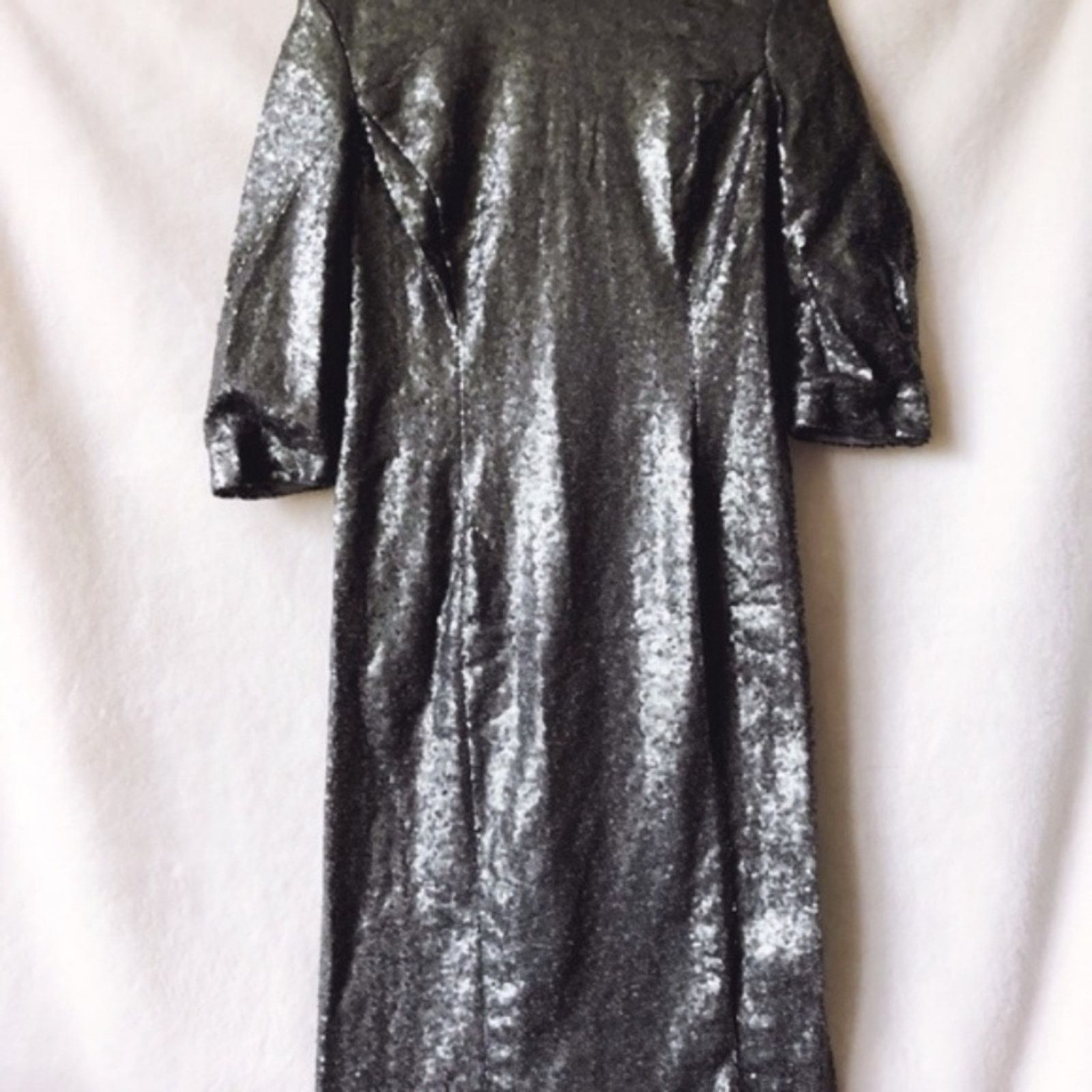 Other New York & Company Gray Sequin Sheath Dress Size S / US 4 / IT 40 - 3 Thumbnail