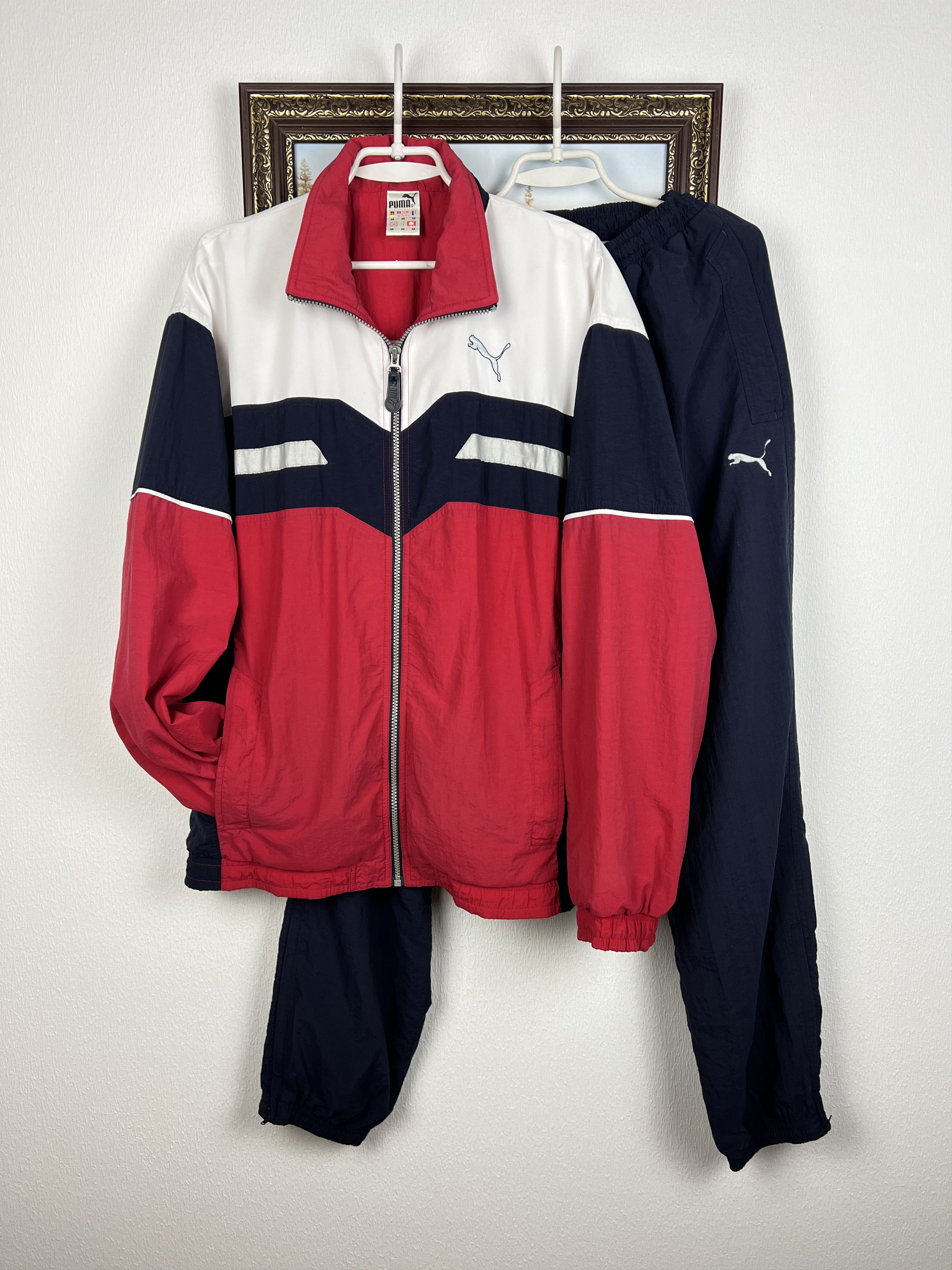 Y2K PUMA Track Suit Set Logo 日本製 L PUMA Contrast 2.0 Tracksuit Jacket & Pants Set Large Mens Black