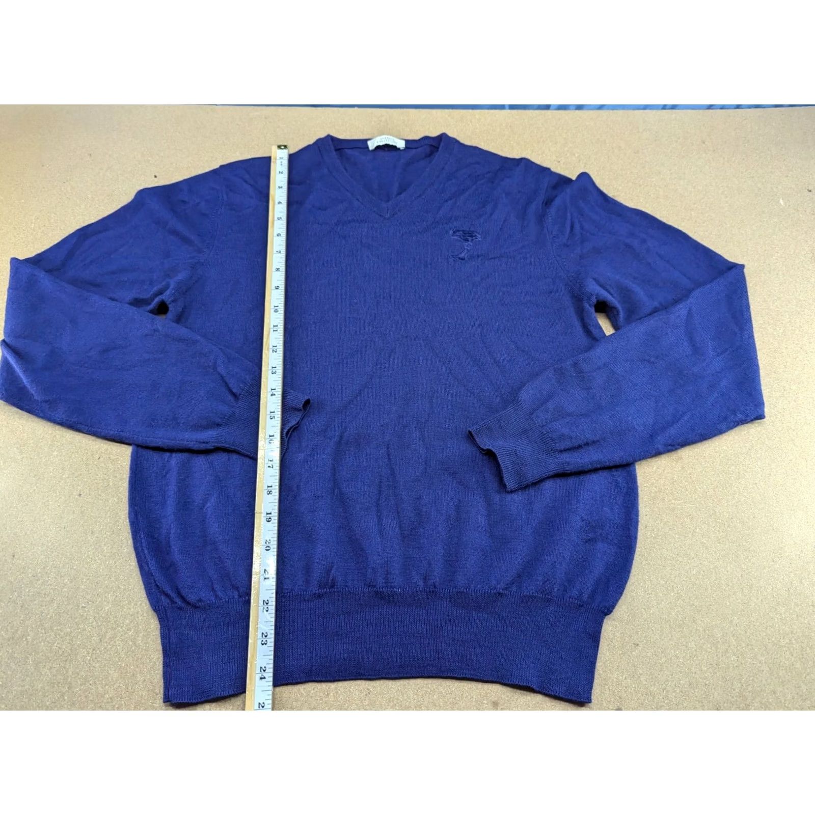 Vintage Versace Collection Mens Wool Sweater XL Blue V-Neck Knit Pullover Shirt Jumper? Size US XL / EU 56 / 4 - 6 Thumbnail