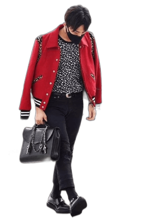 Saint Laurent Red Leopard Bomber Jacket-
