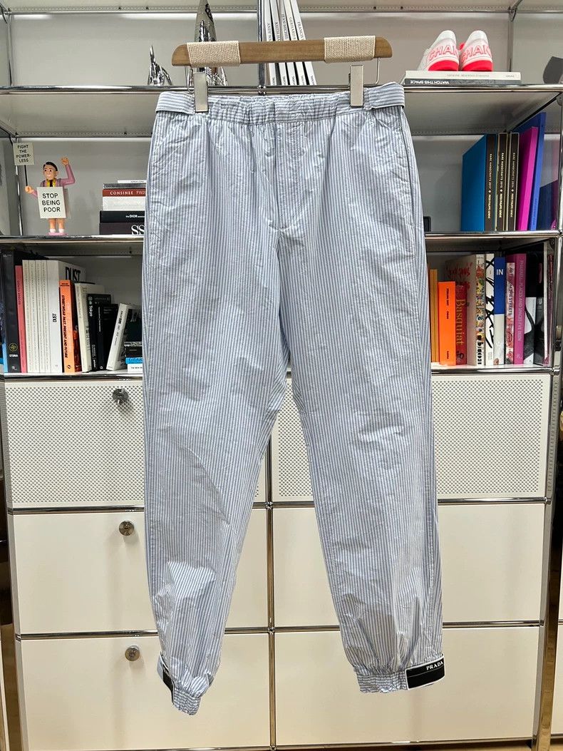 Prada Prada Blue and white striped trousers 2501-Nextarrow Size US 32 / EU 48 - 1 Thumbnail