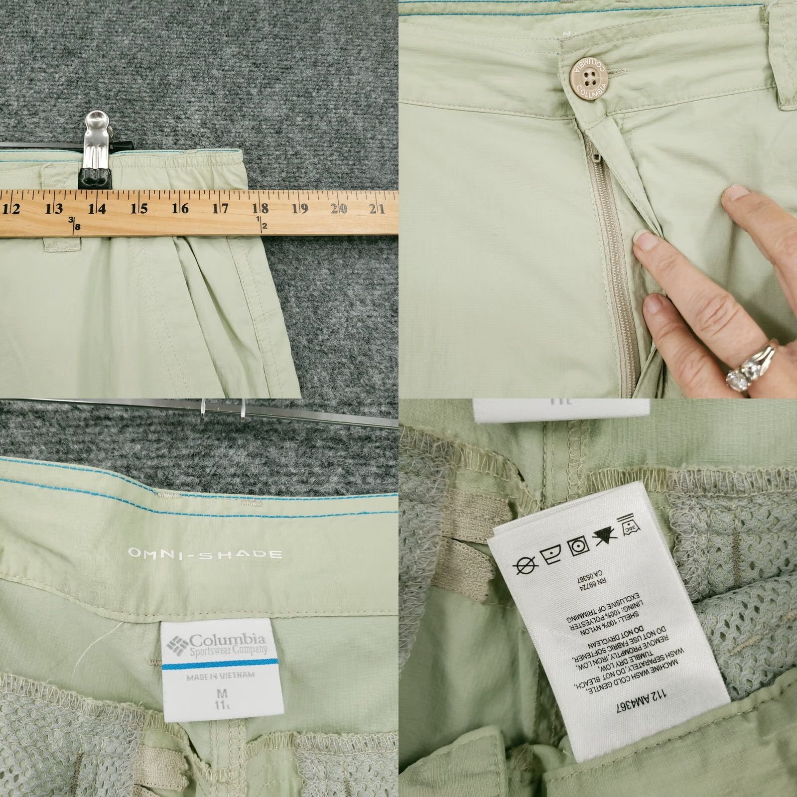 Vintage Columbia Shorts Mens M Medium Green Battle Ridge Cargo Nylon Omni Shade Hiking Size US 31 - 8 Thumbnail