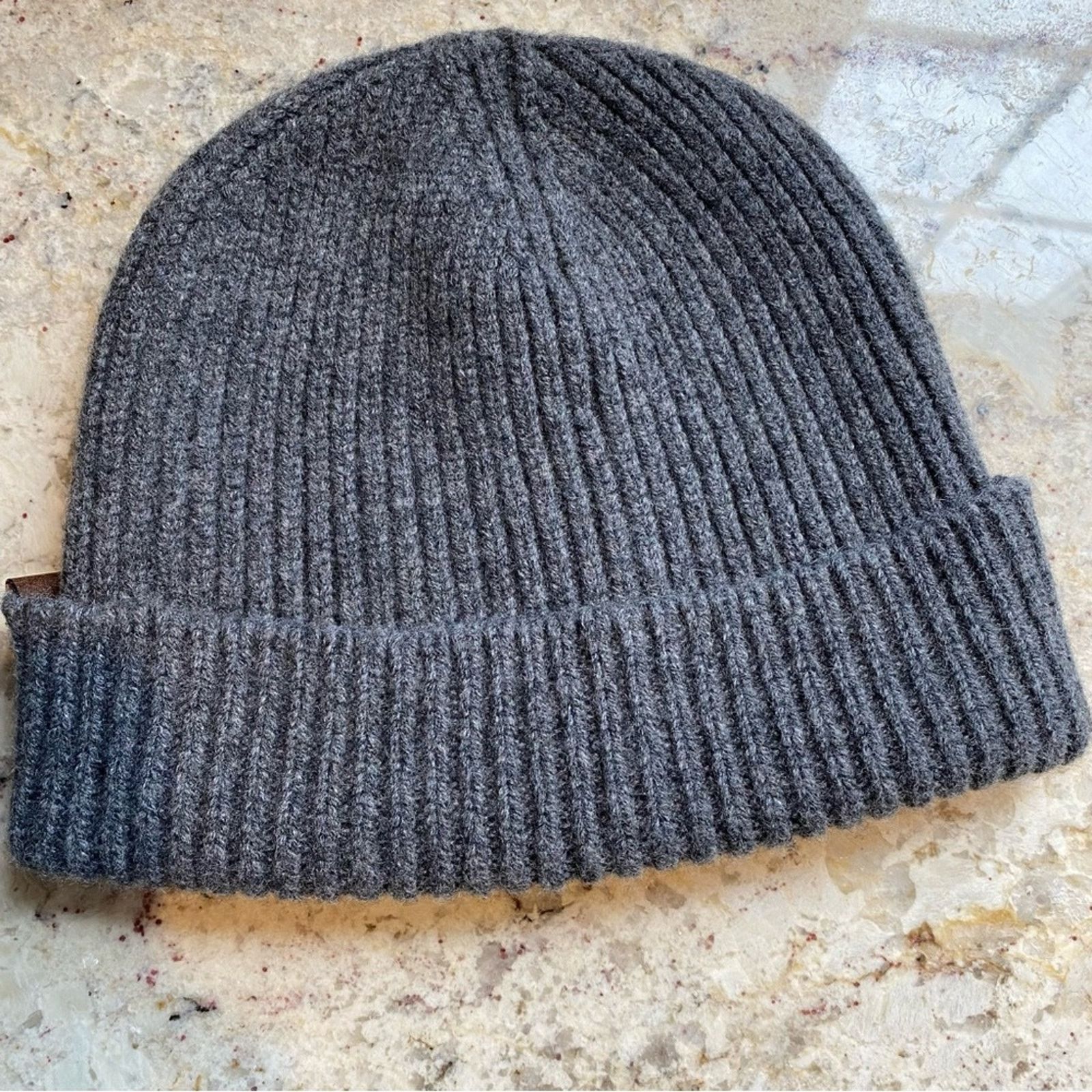 Burberry BURBERRY $340 Ribbed Gray Wool Cashmere Beanie Hat 56-61cm Size ONE SIZE - 4 Thumbnail